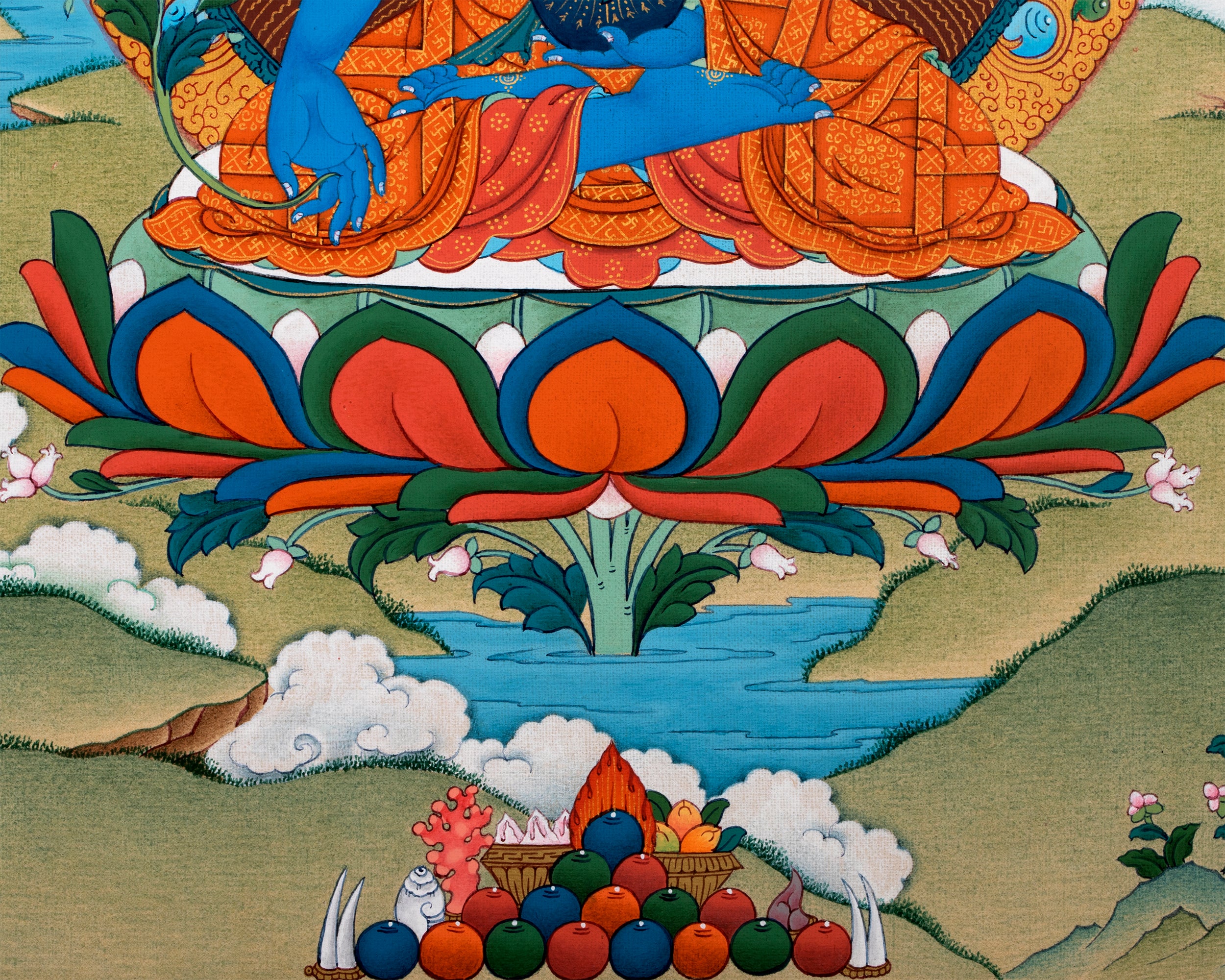 Medicine Buddha Thangka | Traditional 24K Gold Thangka Painting