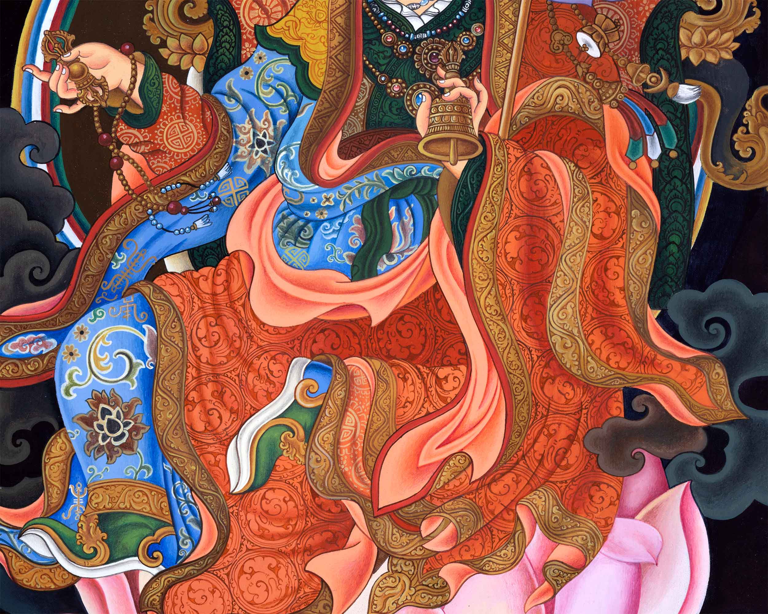 Traditional Giclee Print For Guru Rinpoche Puja | High Quality Giclee Print Of Lotus Born Master