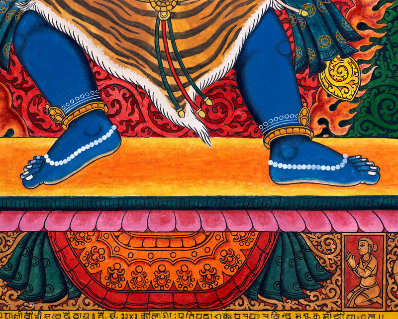 Traditional Vajrapani Art Print For Mindfulness | The Holder Of Thunderbolt Giclee Print