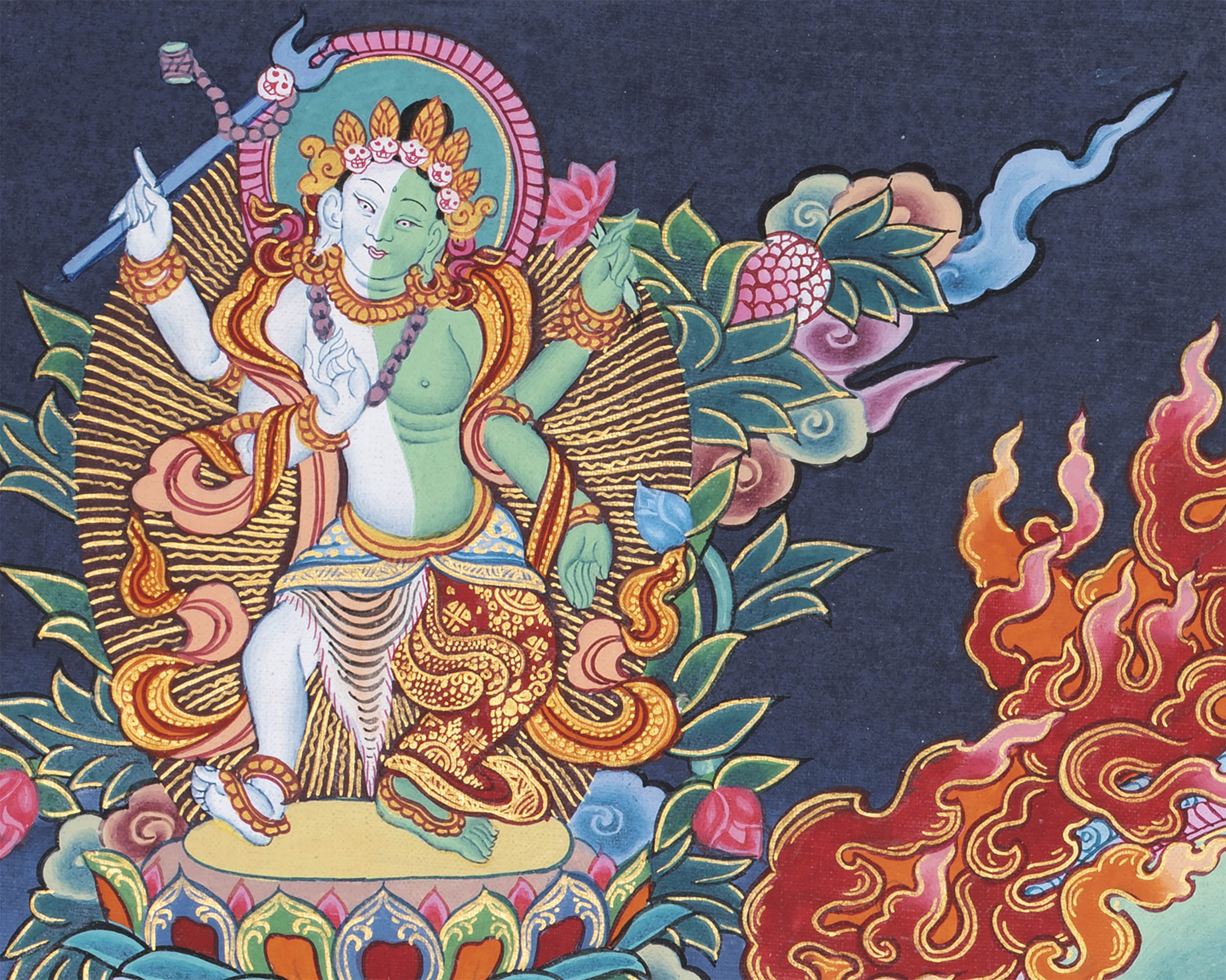 Handpainted Ganesh Thangka | Tibetan Religious Art