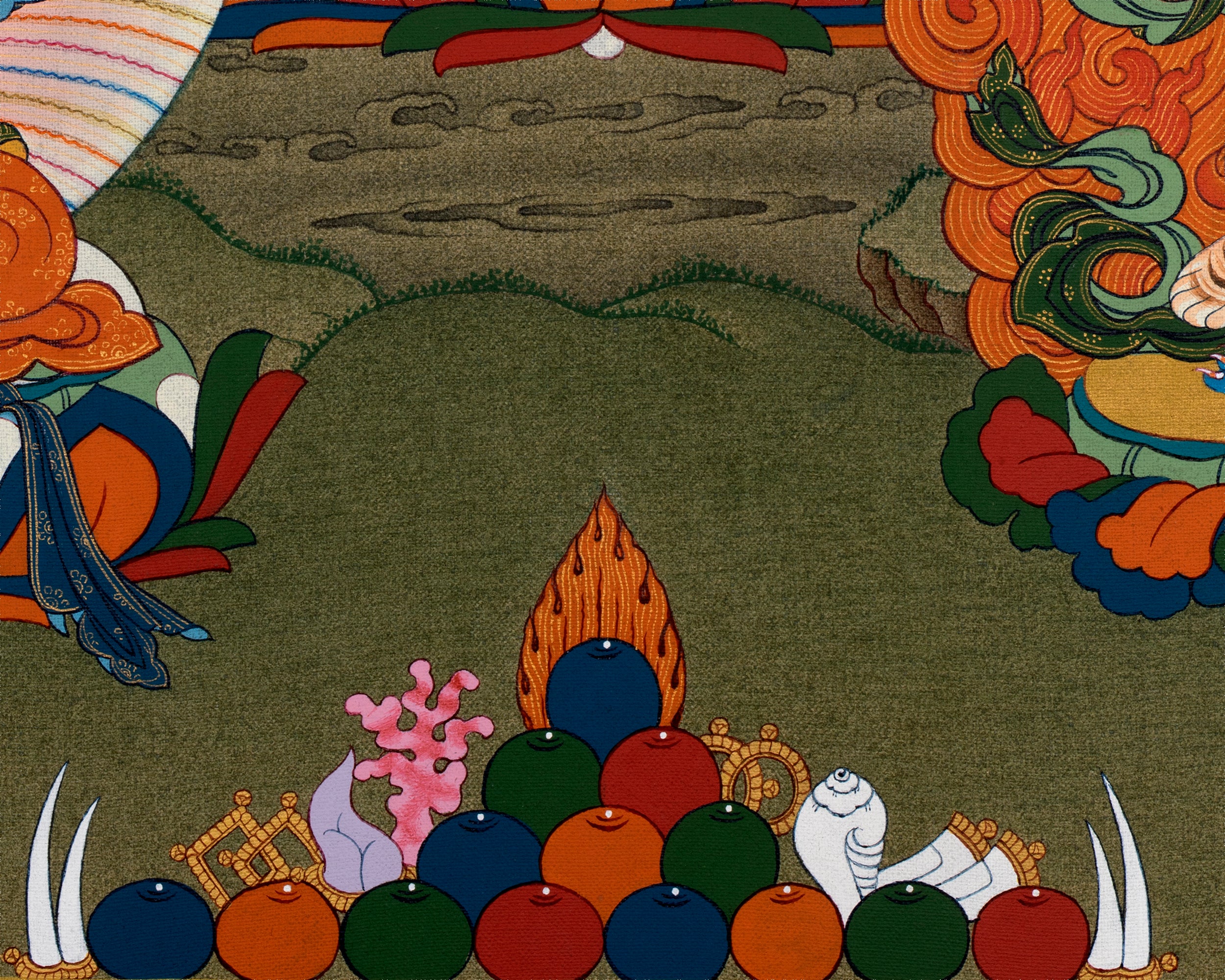 Avalokiteshvara, Manjushri & Vajrapani Thangka, 1000 Armed Chenrezig, Tibetan Buddhist Art