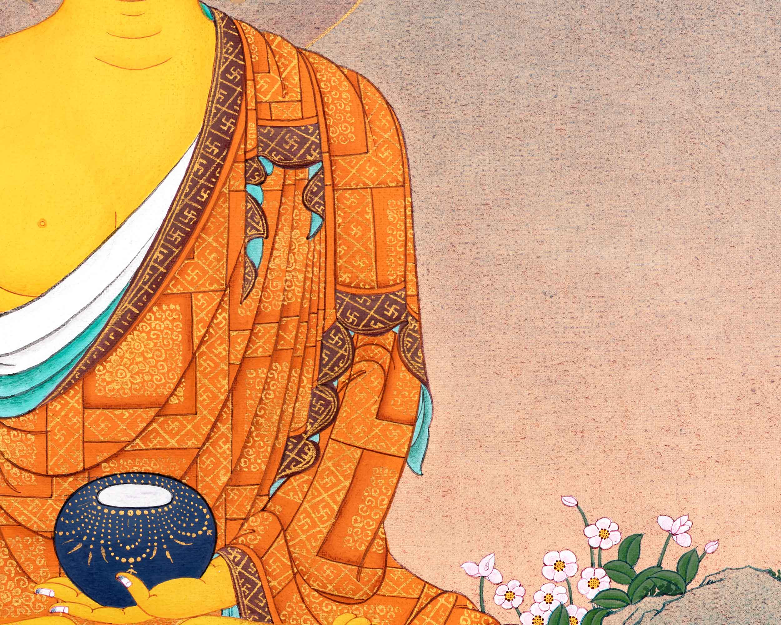 Shakyamuni Buddha Traditional Thangka | Tibetan Buddhist Art