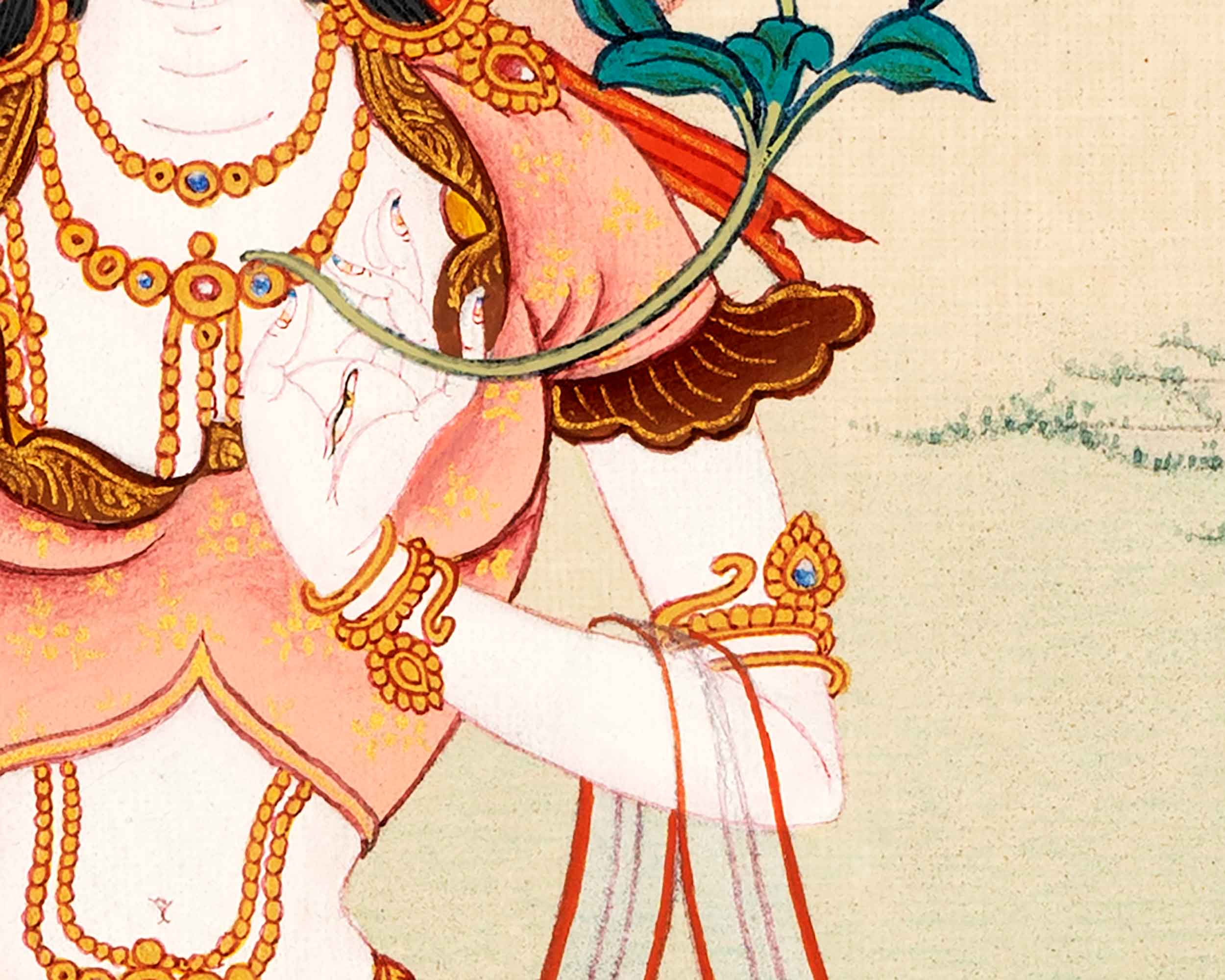 White Tara Tibetan Thangka | Female Buddha