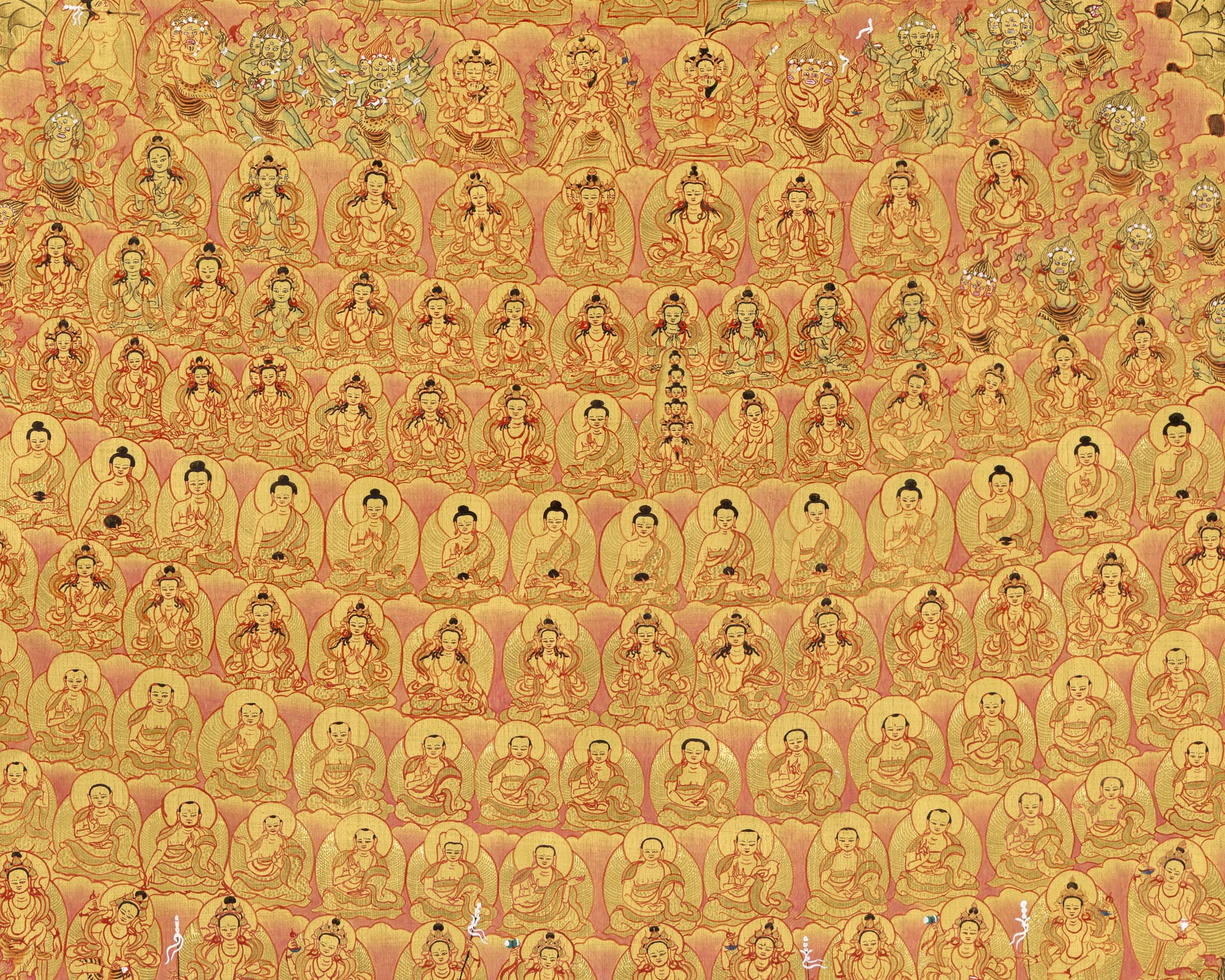 Refugee Tree Thangka | Golden Tsogksing Gelug Thangka