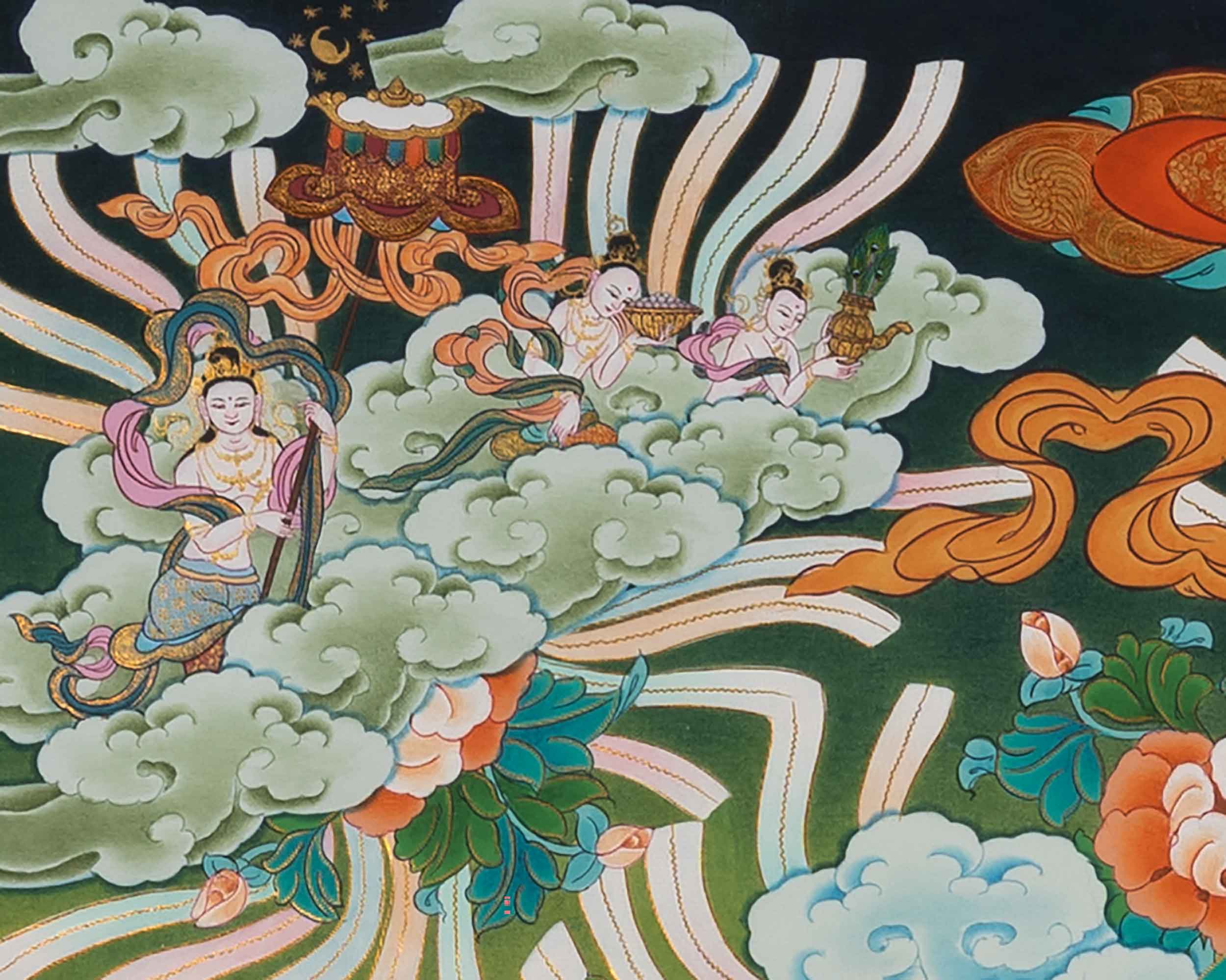 Avalokiteshvara Chenrezig Thangka | Hand-Painted Art Of The Bodhisattva Of Wisdom