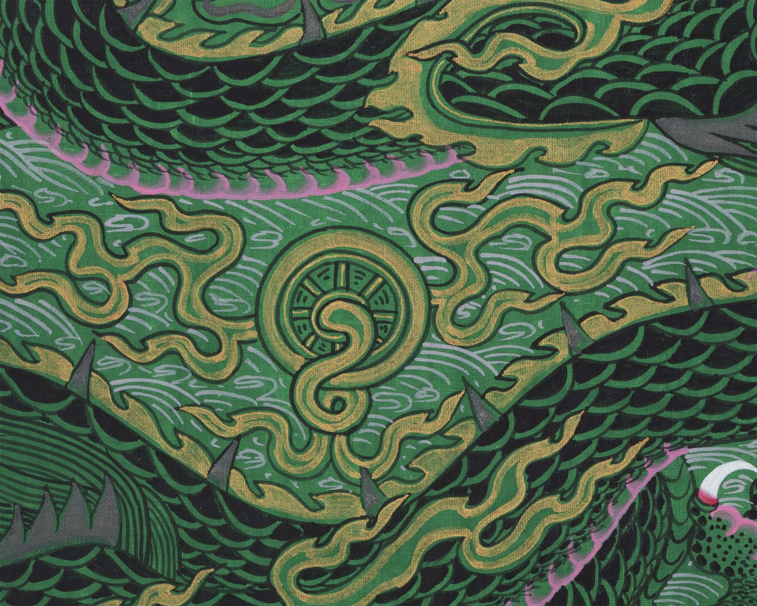 Dragon Thangka | Traditional Tibetan Painting | Wall Hanging Decoration