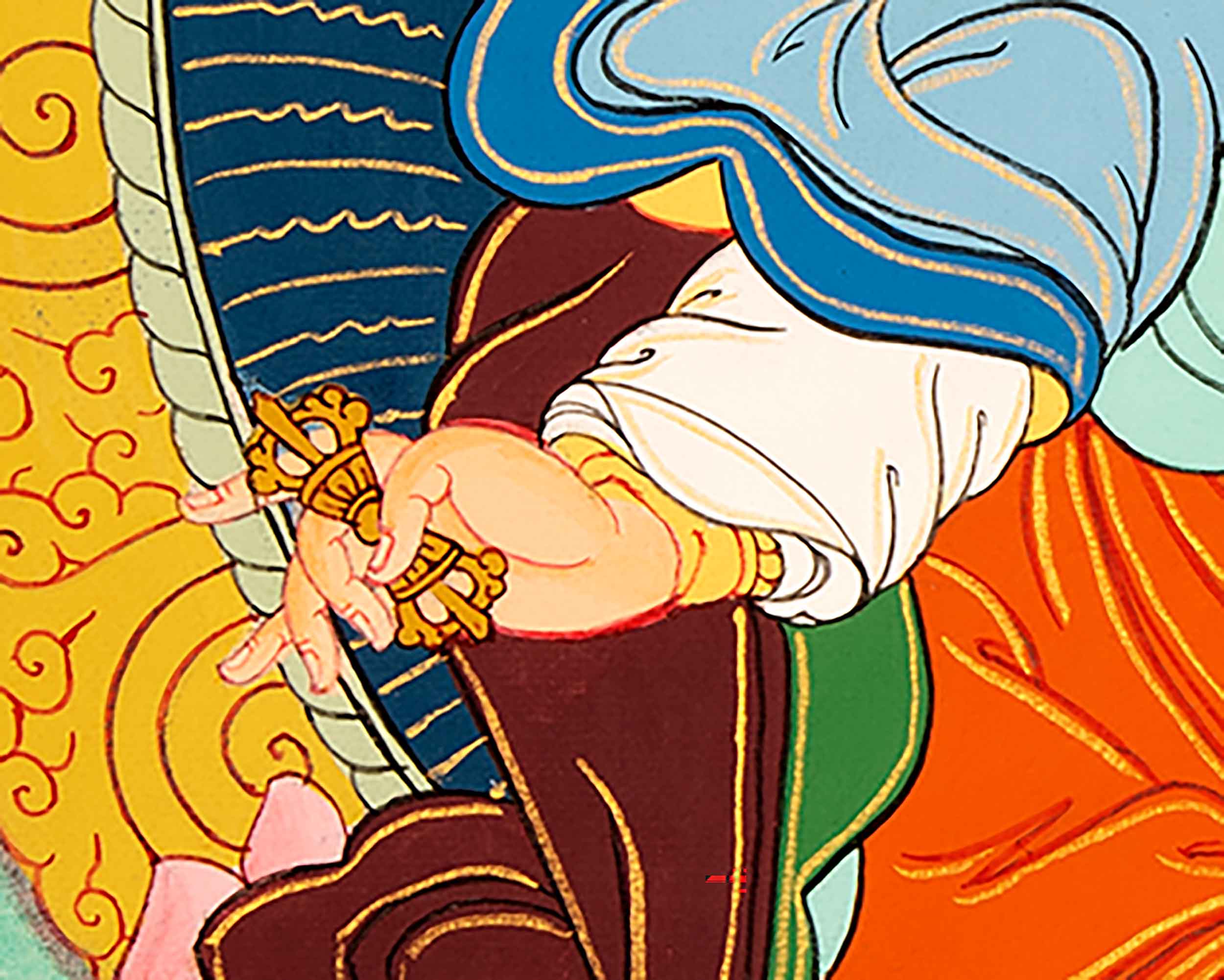 Traditional Made Thangka Of Guru Rinpoche | Hand Painted Lotus Born Master