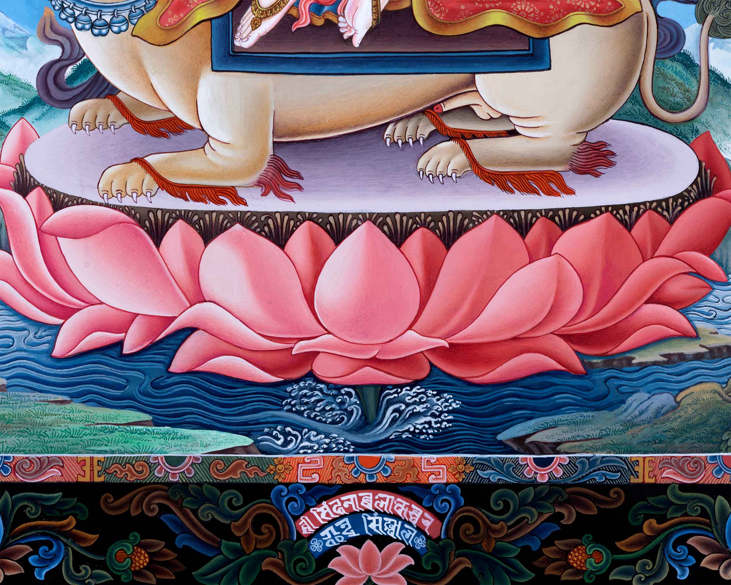 High-Quality Giclee Print To Practice Chenrezig Long Mantra | Paubha Painting of Bodhisattva