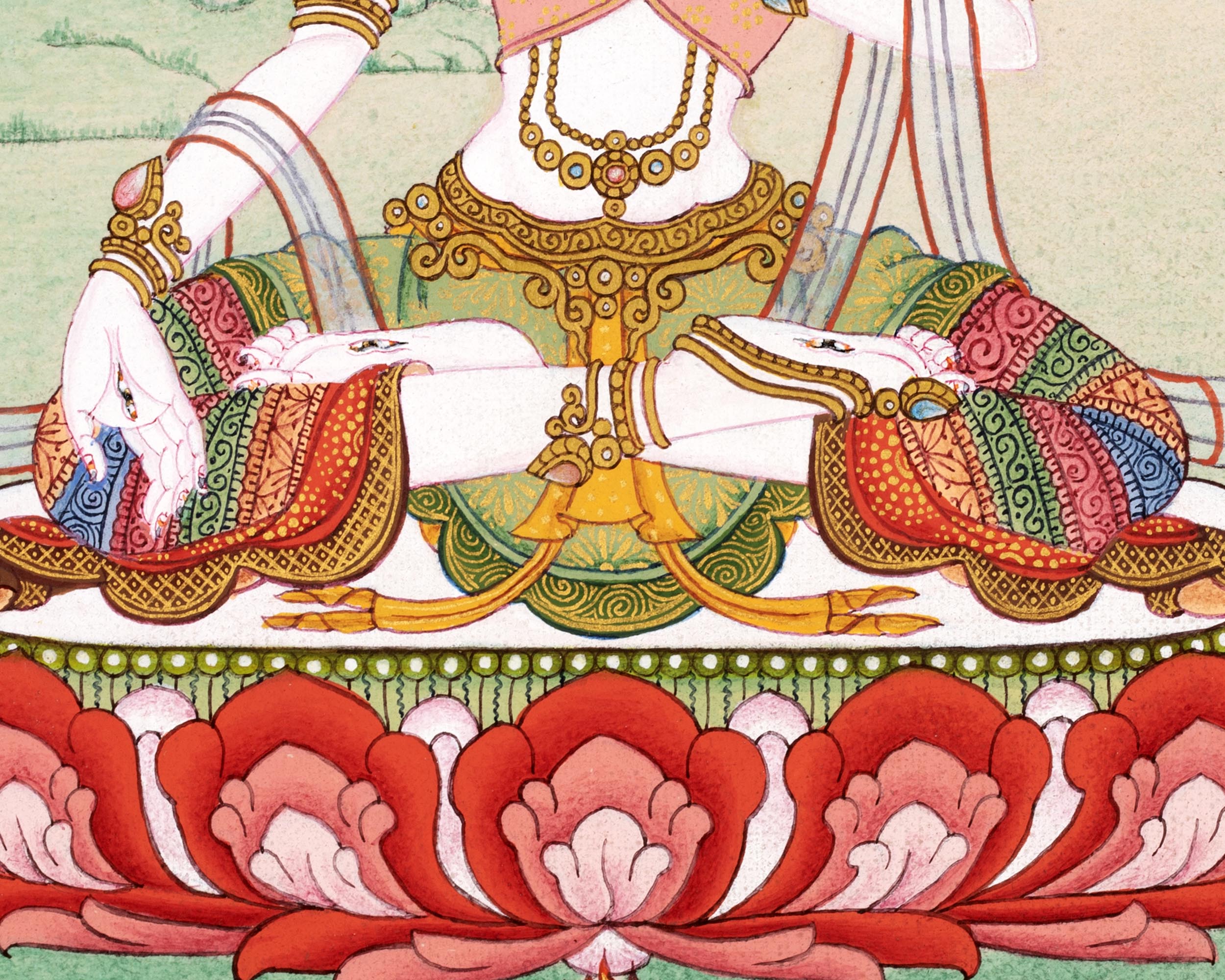 Mini White Tara Thangka | Traditional Tibetan Art
