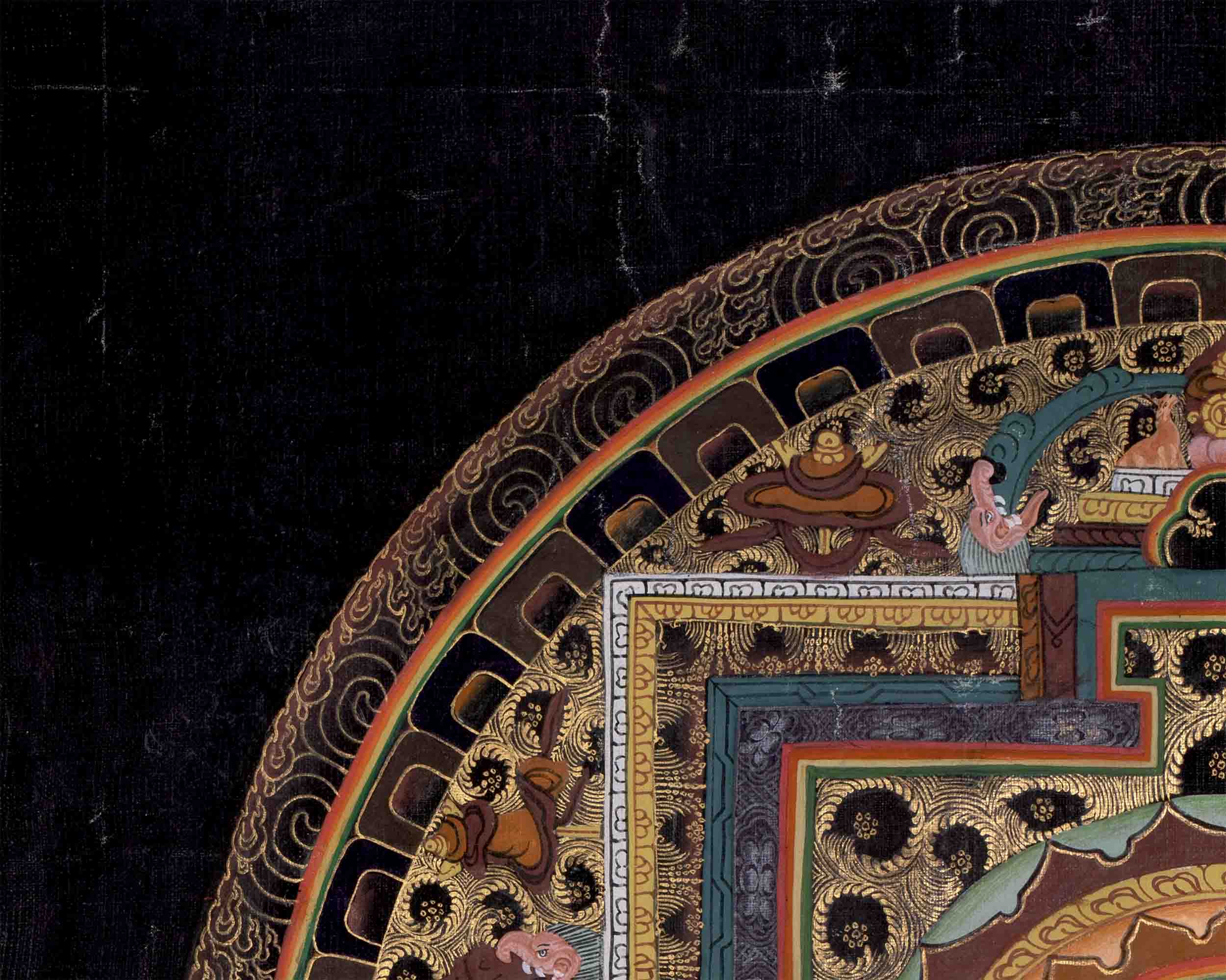 Hand Painted Double Dorje Mandala Thangka | Tibetan Buddhist Art Painting