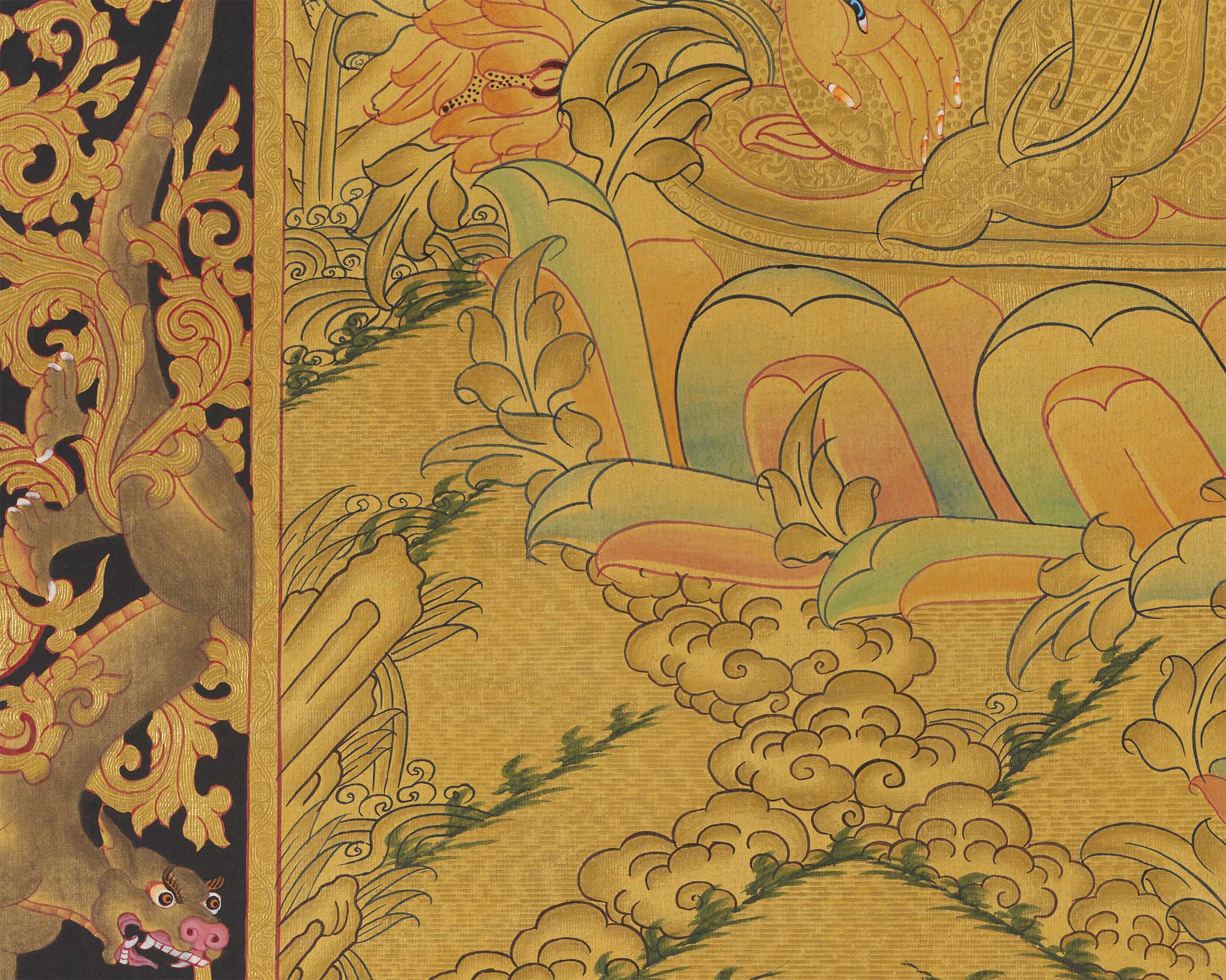 Gold Style White Tara | Traditional Tibetan Thangka | Wall Decors