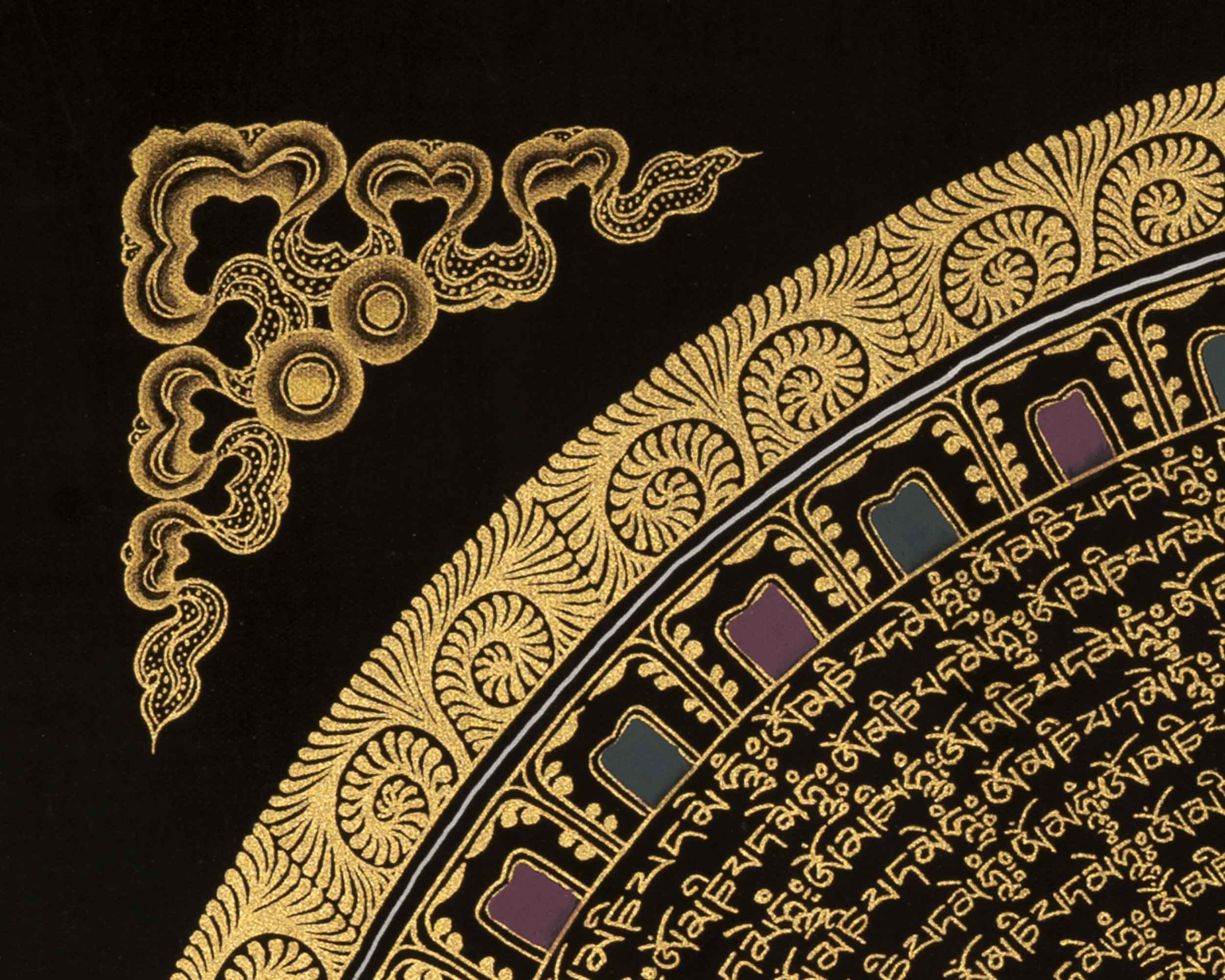 Om Mandala Thangka | Traditional Buddhist Artwork | Wall Decoration