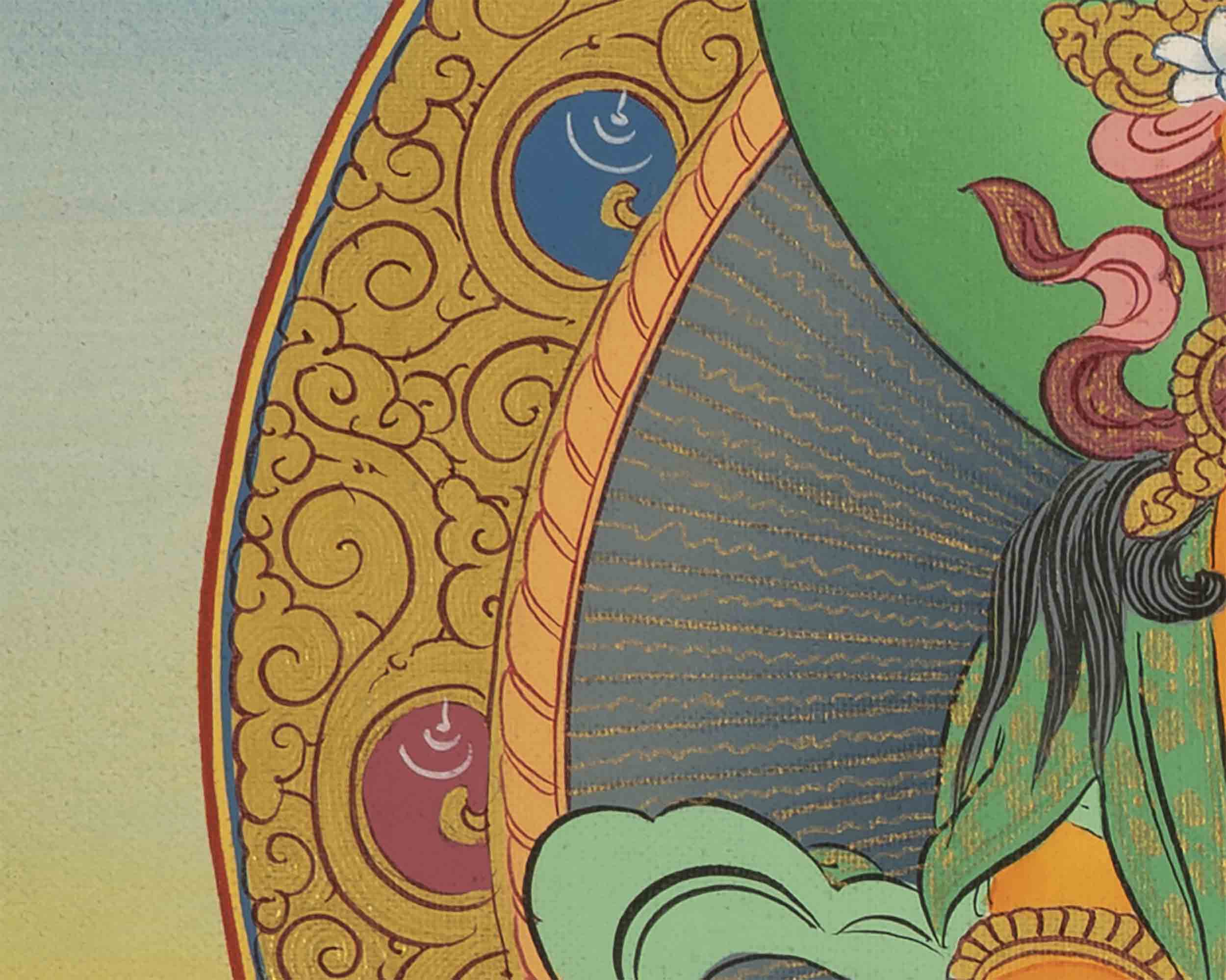 Dzambala Kubera Thangka | Traditional Buddhist Art | Wall Decors