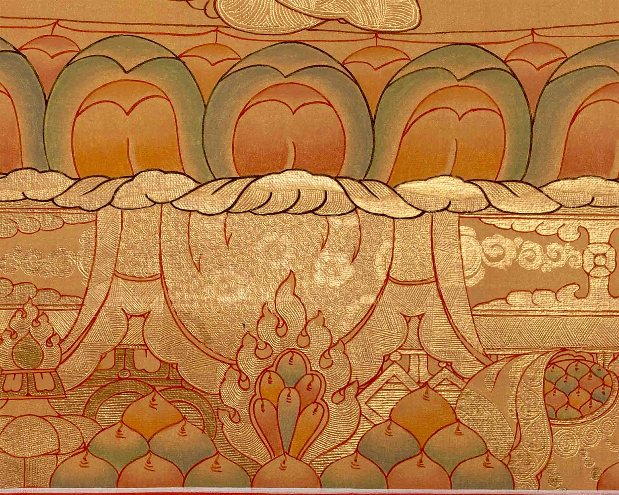 Gold Style Shakyamuni Buddha Thangka | Zen Buddhism