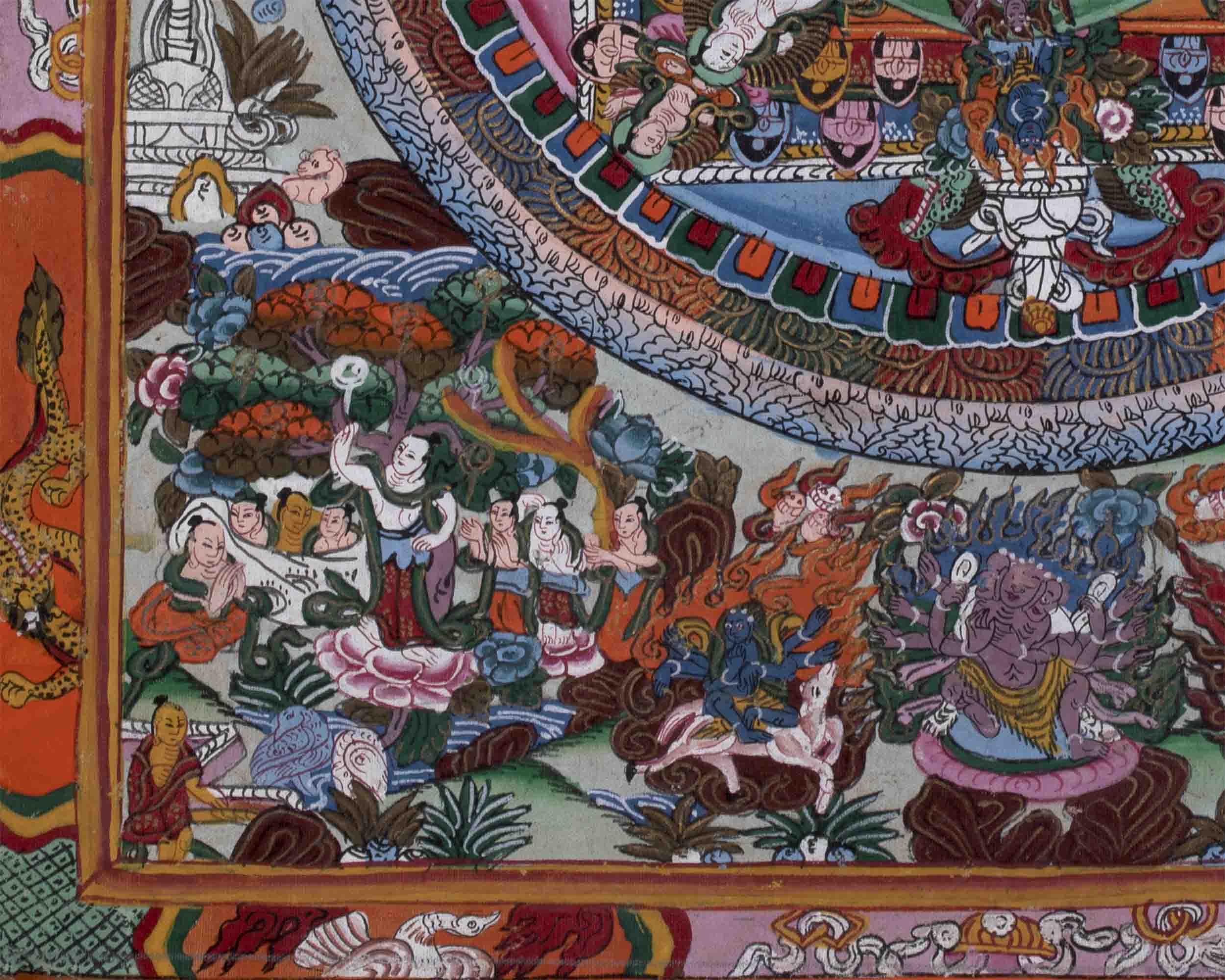 Hand painted Buddha Mandala | Tibetan Wall Decoration Painting