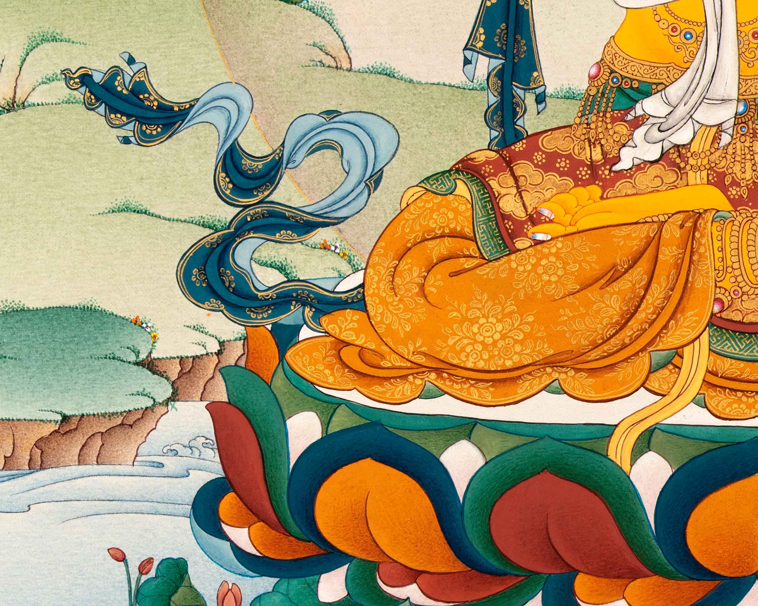 Manjushri Meditation Thangka | Traditional Hand Painted Art