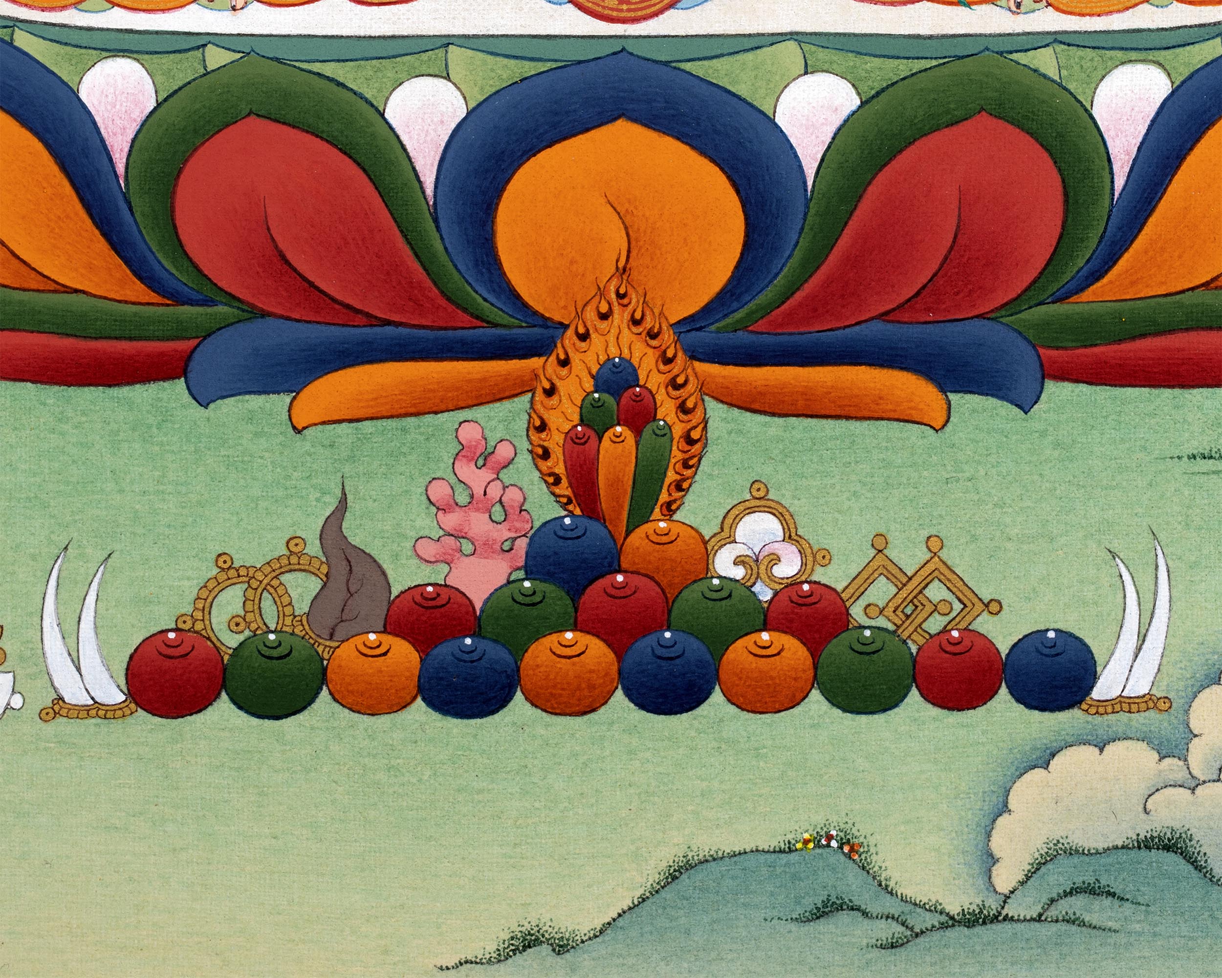 Longchenpa Thangka | Traditional Tibetan Thangka | includes brocade
