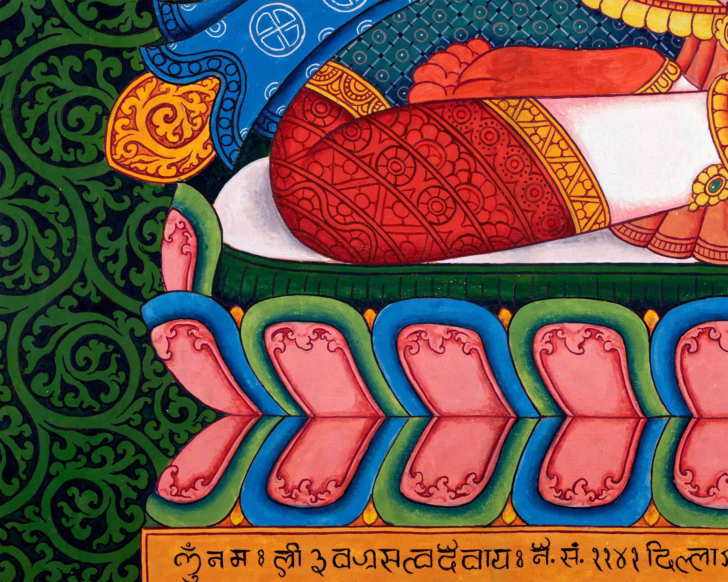 Newari Pauba Art Print For The Practice Of Vajrasattva Mantra | Om Vajrasattva Hum Mantra Practice Art