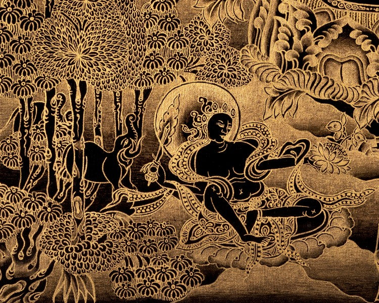 Black Gold 1000Armed Avalokiteshvara | Wall Hanging Thangka