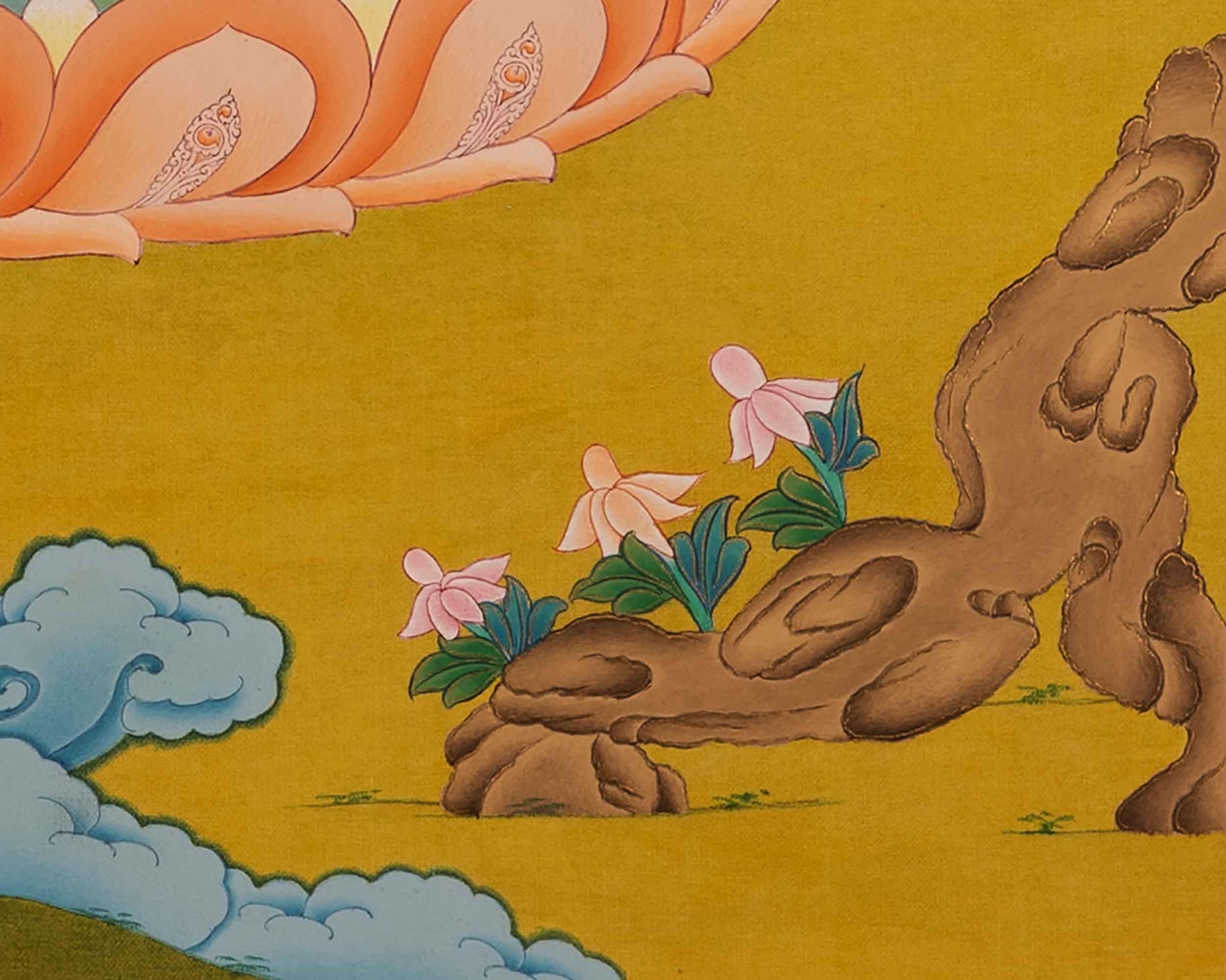 Buddha Gautama Siddhartha Thangka Painting | Traditional Tibetan Bodhisattva Art