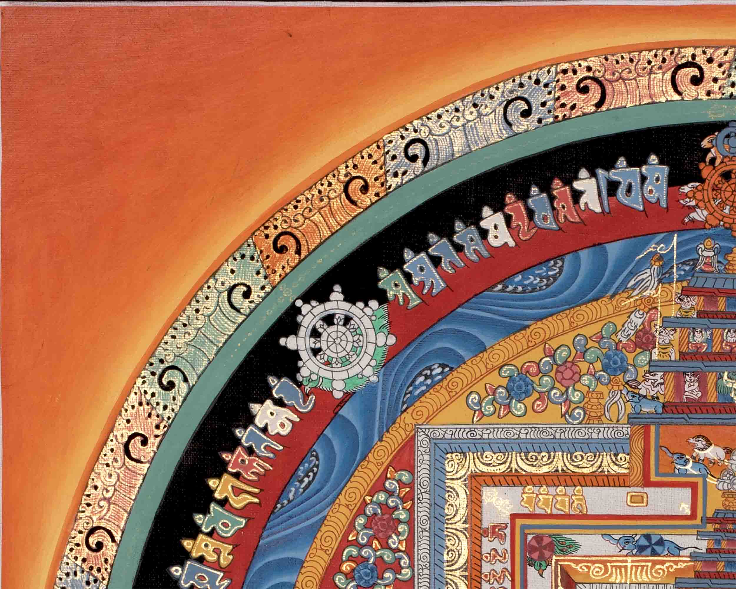 Hand Painted Kalachakra Mandala Thangka | Traditional Thangka Art