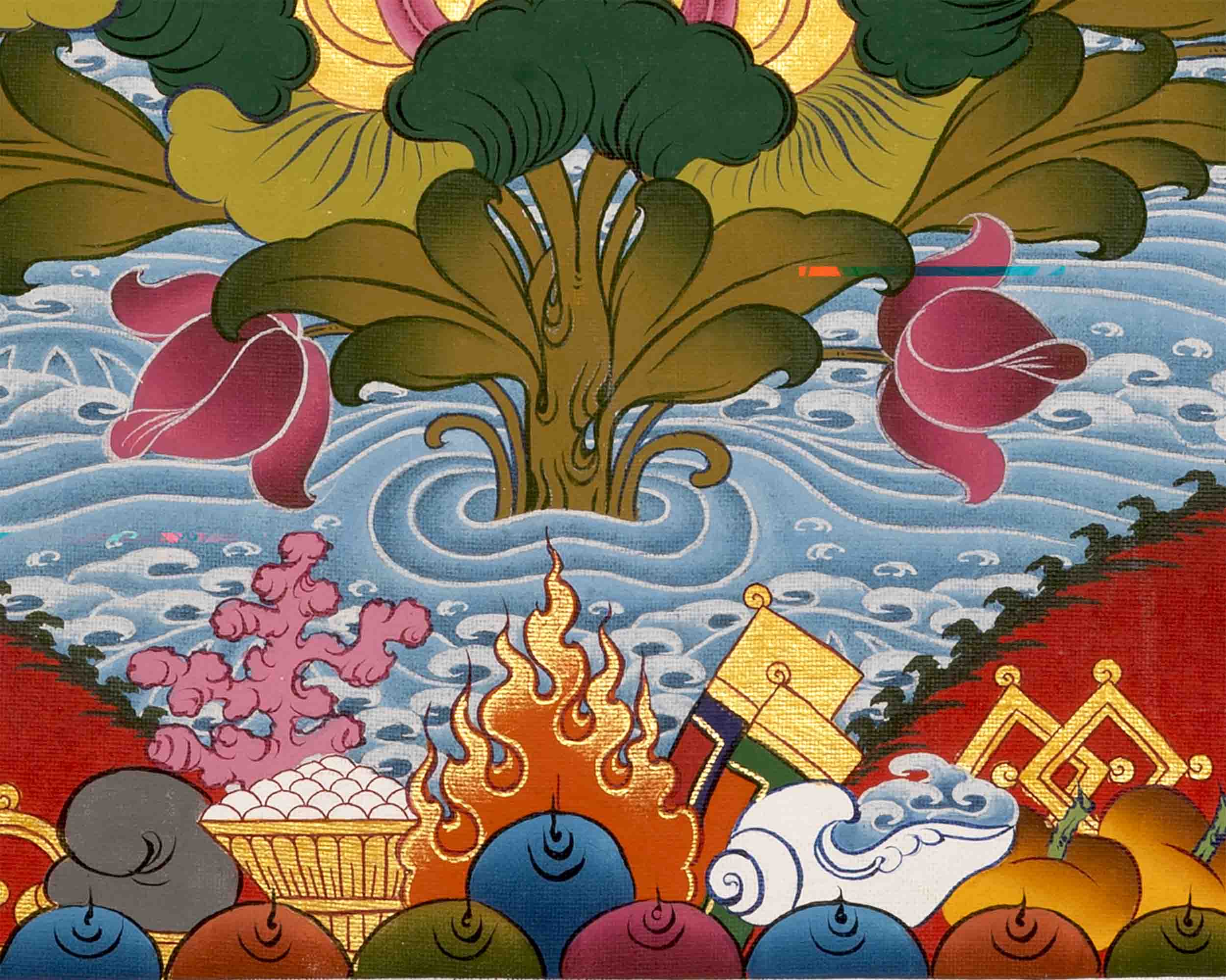 Green Tara Thangka Painting | Traditional Buddhist Art