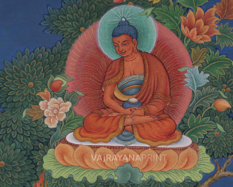 Lotus Born Master Guru Padmasambhava Thangka Print | The Second Buddha Canvas Art As Spiritual Room Decor
