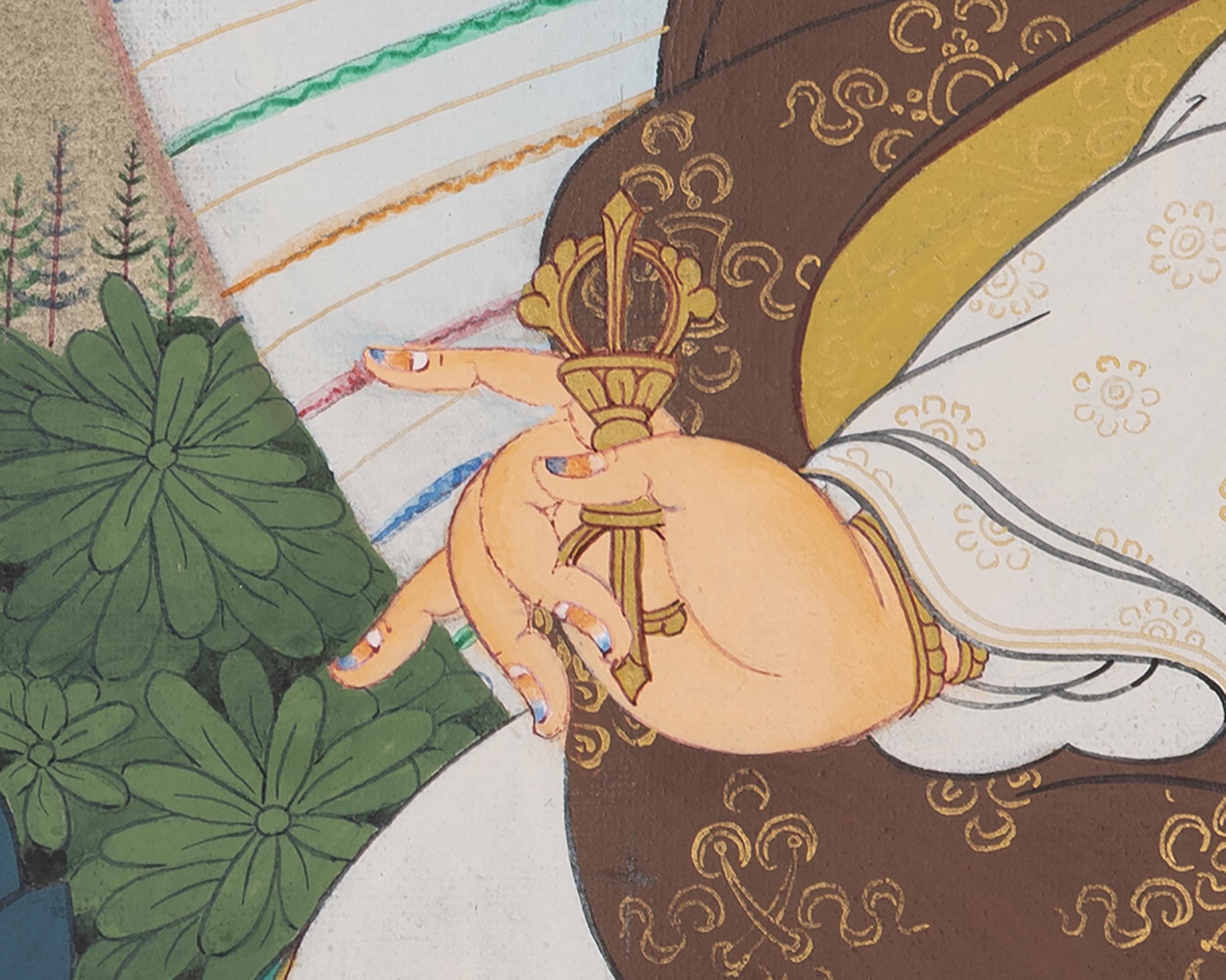 Guru Rinpoche With Consort Thangka | Padmasambhava With Consort Thangka