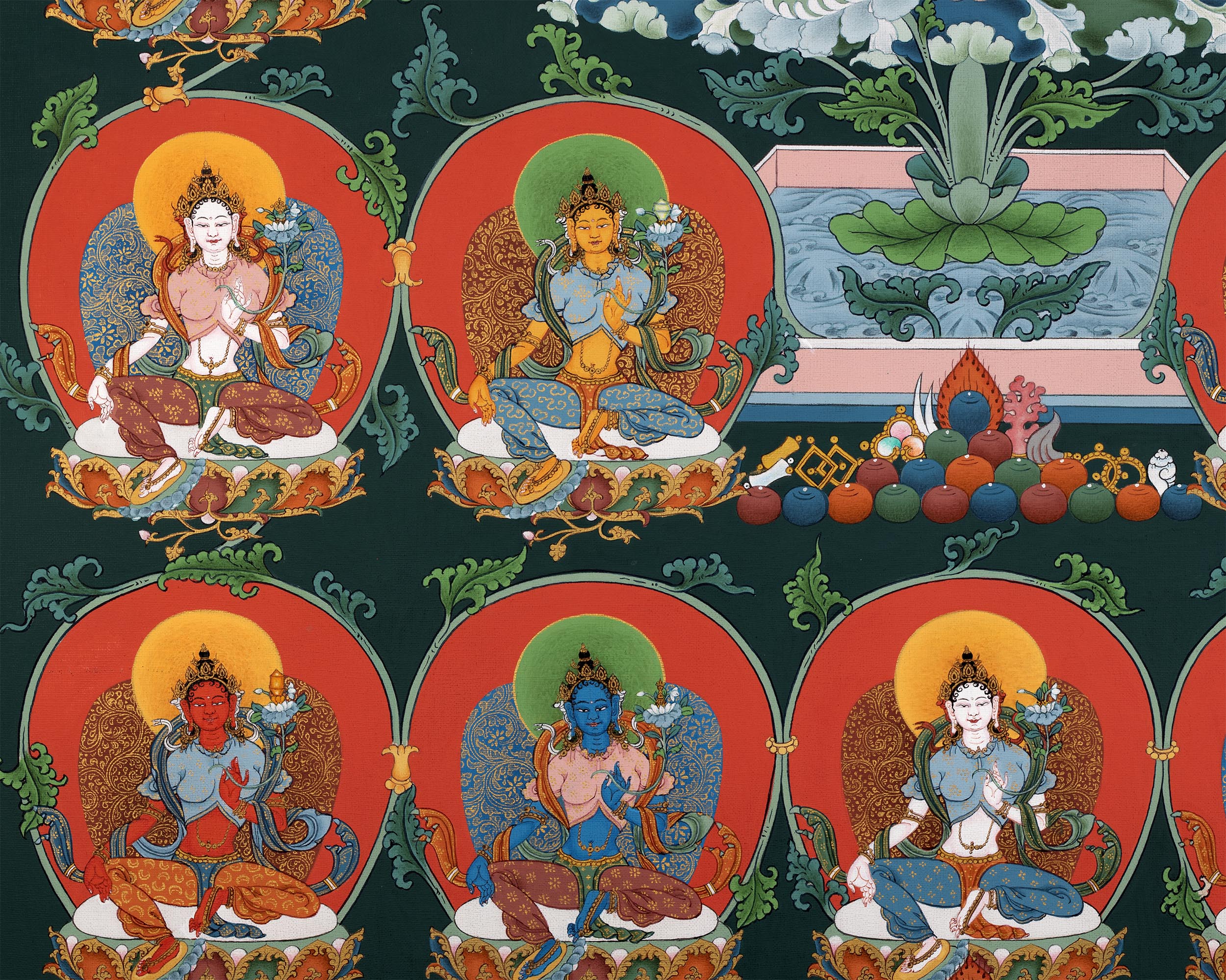 21 Tara Thangka Print | The Mother Bodhisattva Drolma | High Quality Canvas Print