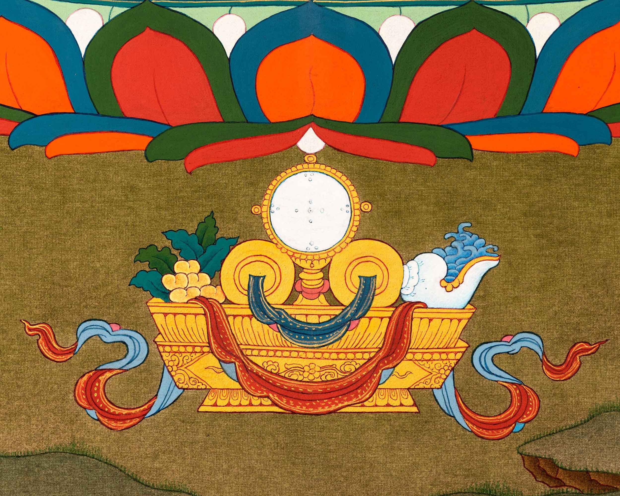 Traditionally Hand-Painted Medicine Buddha Meditation Thangka | Tibetan Art For Healing Buddha Practices