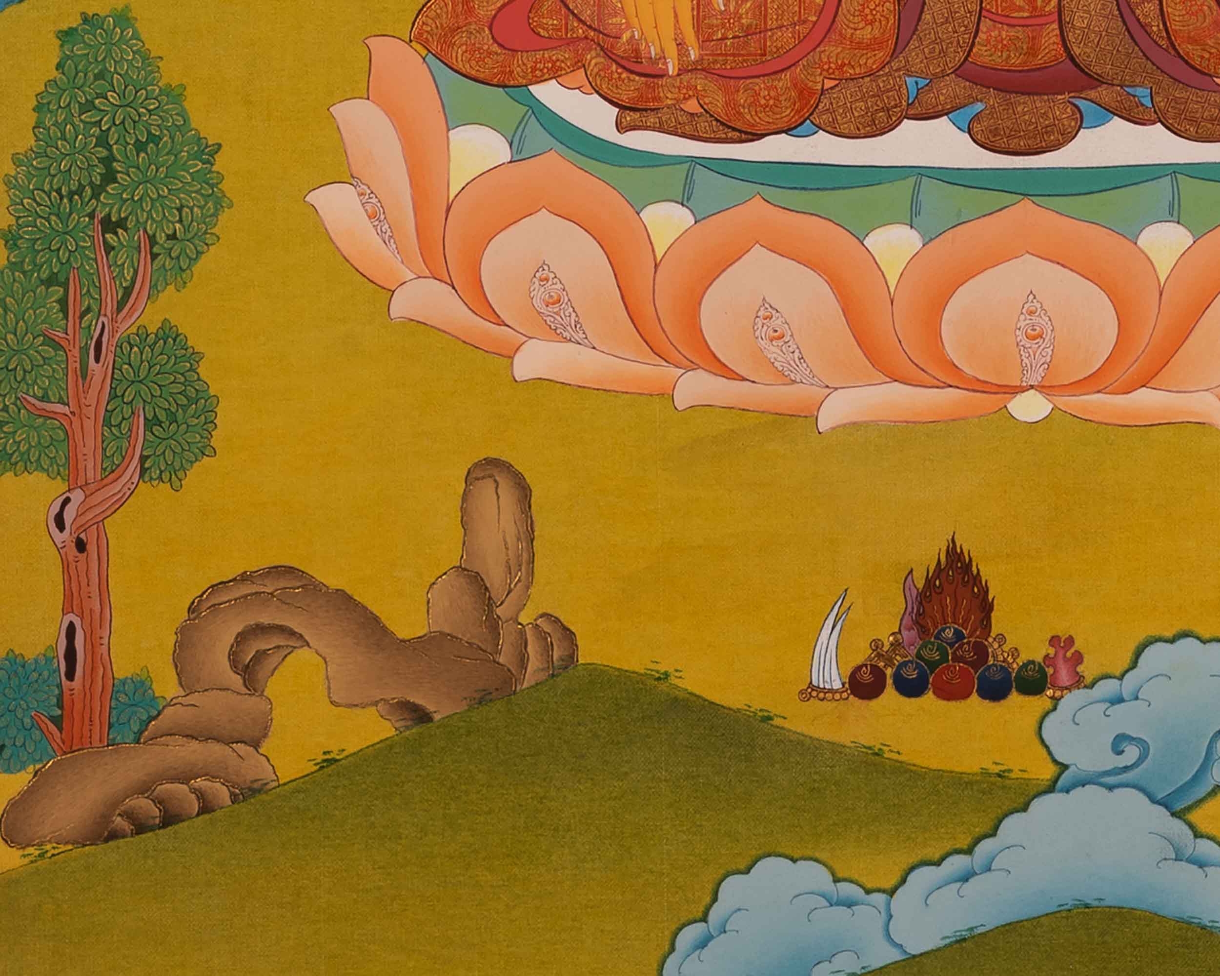 Buddha Gautama Siddhartha Thangka Painting | Traditional Tibetan Bodhisattva Art