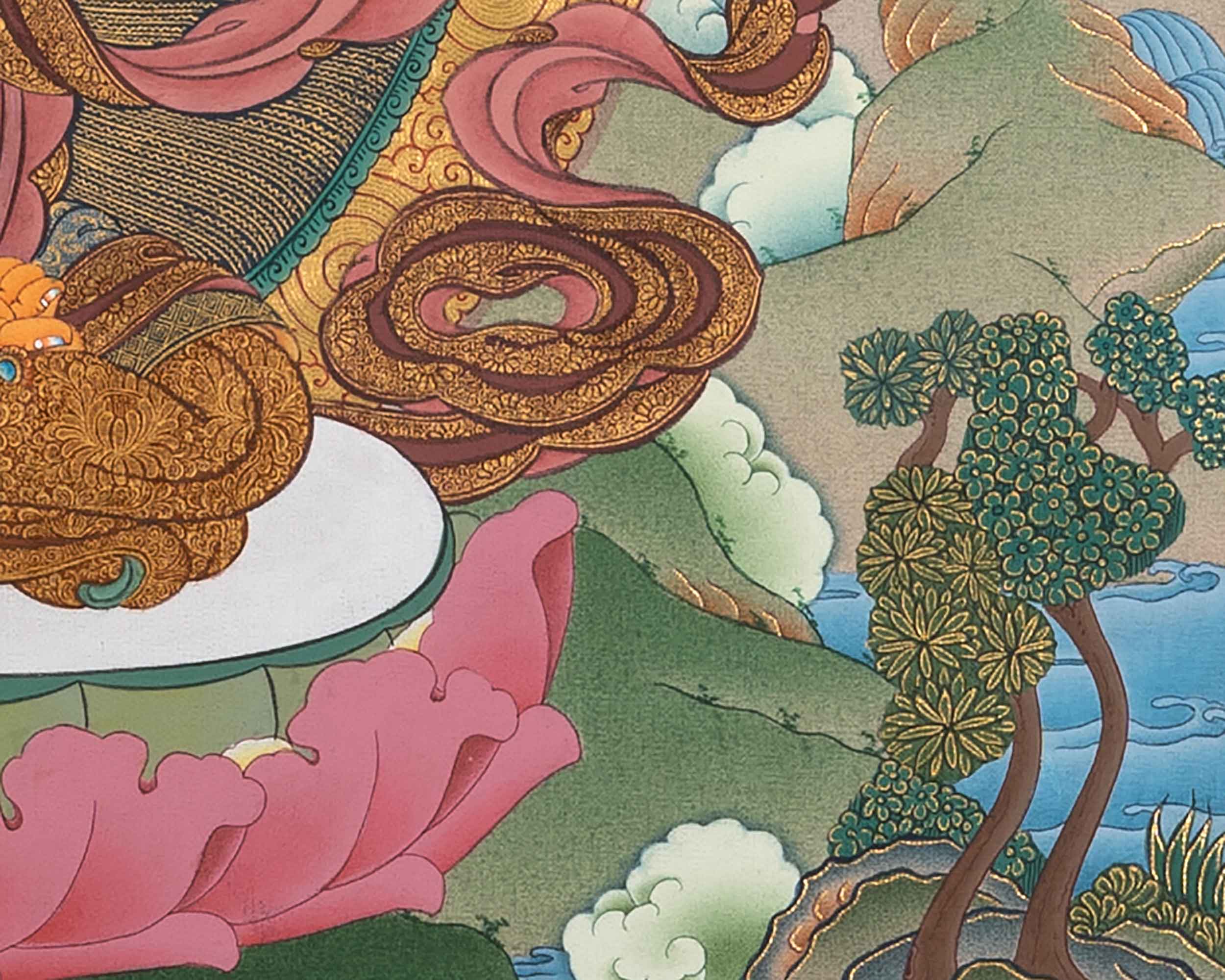 Manjushri Bodhisattva Thangka Painting, Bodhisattva Of Wisdom