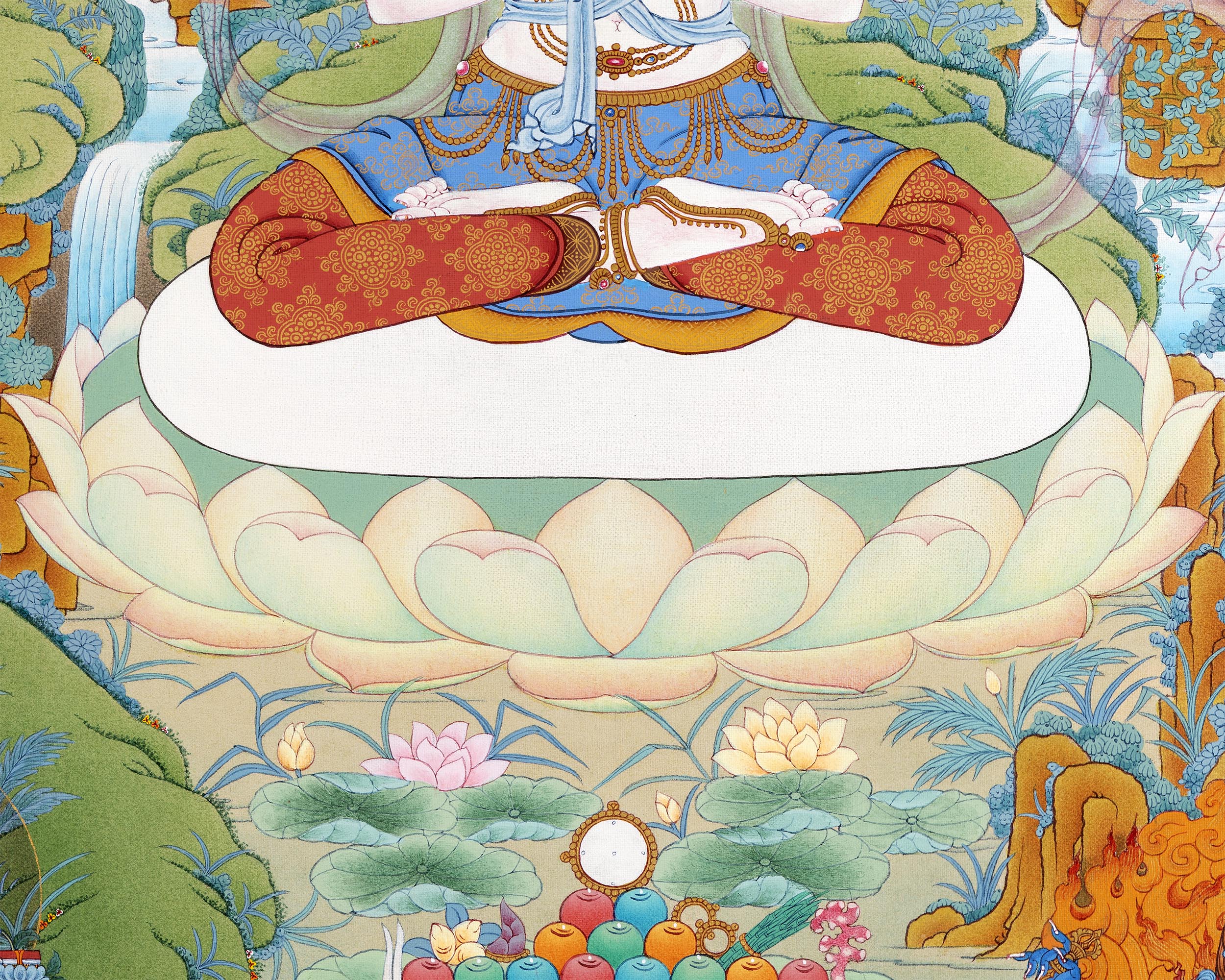Bodhisattva Thangka | Avalokiteshvara, Manjushri, Vajrapani | Traditional Tibetan Art