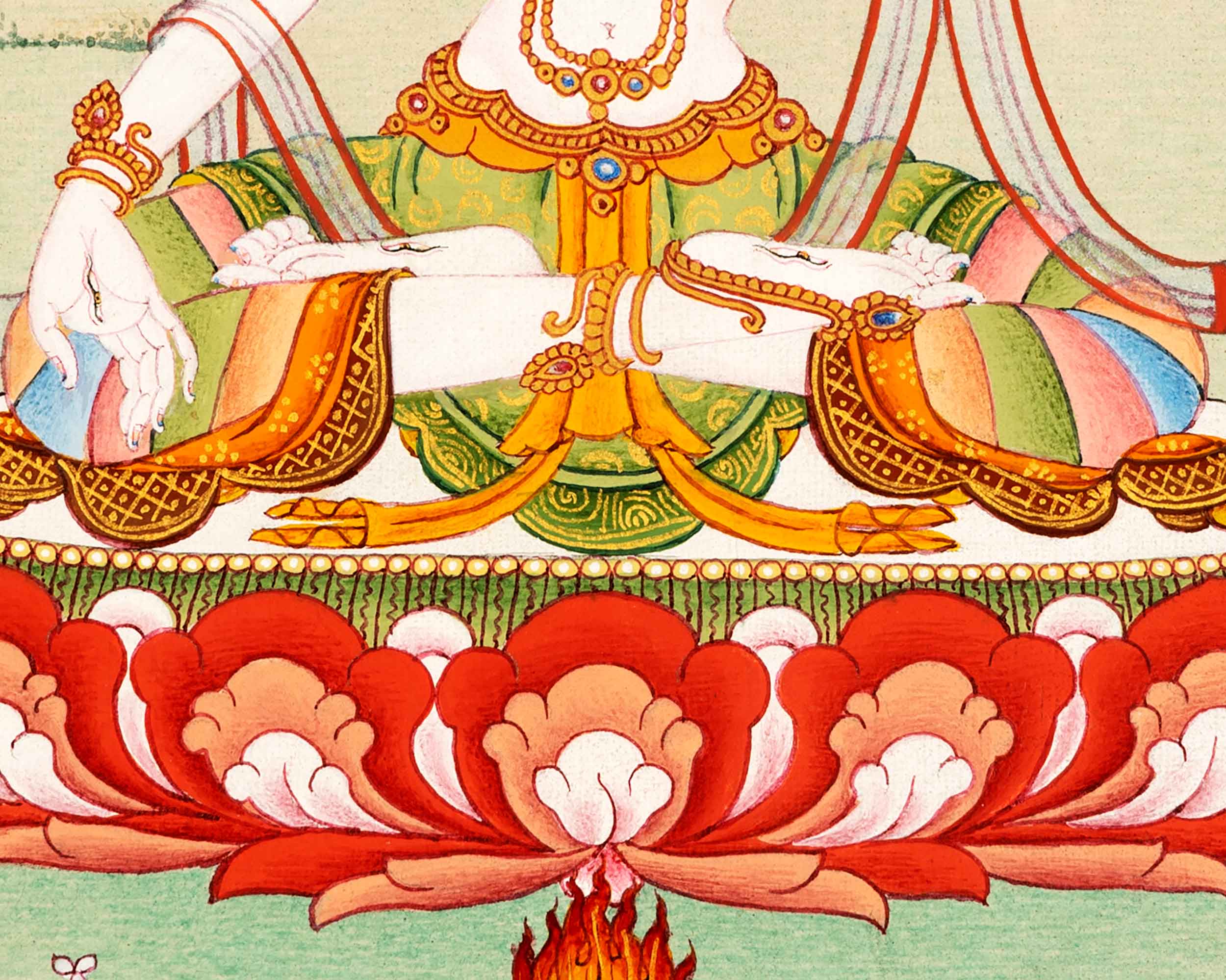 White Tara Tibetan Thangka | Female Buddha