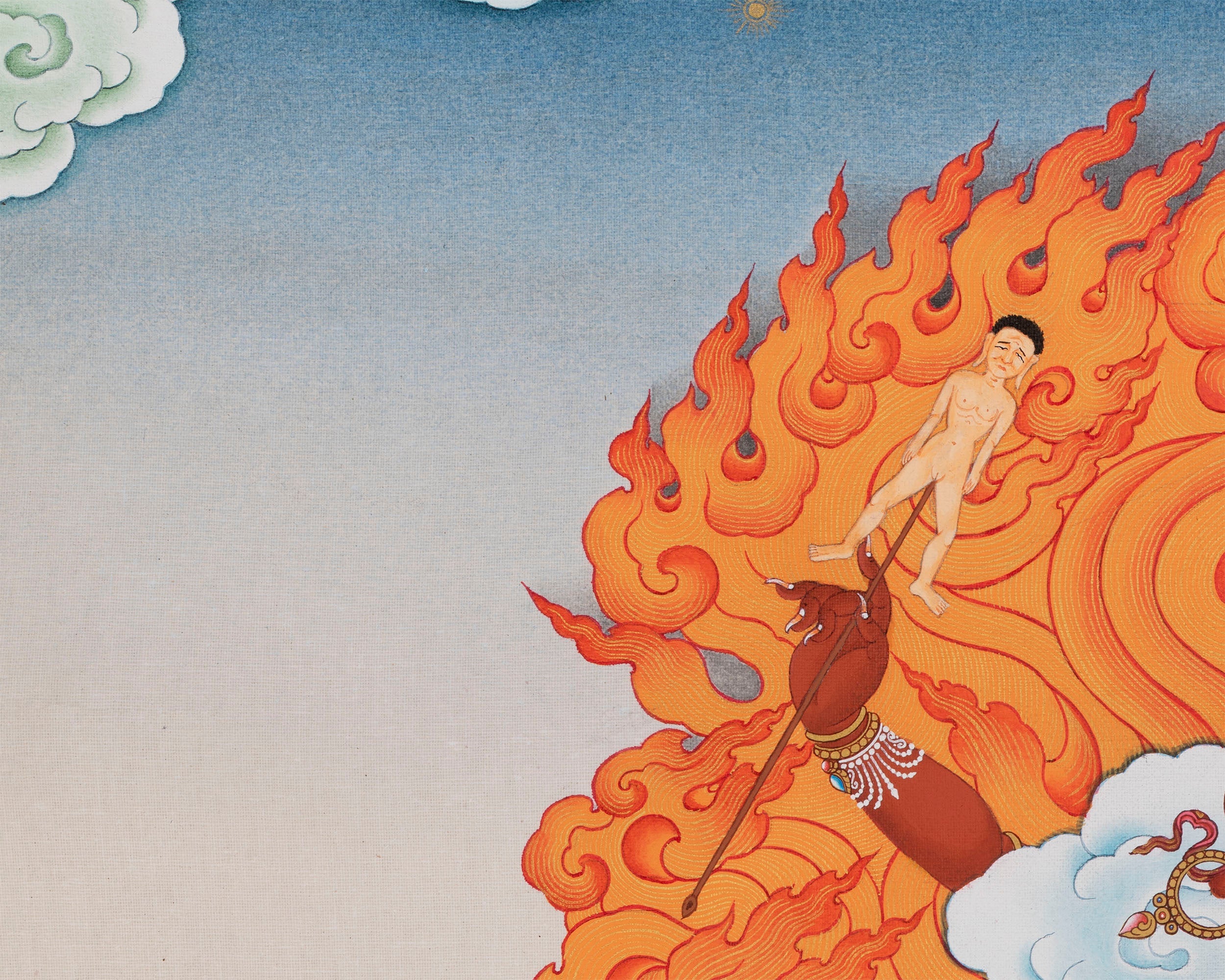 Digital Print On Cotton Canvas For Ekajati Mantra Practice | With Dorje Legpa & Rahula Thangka Print
