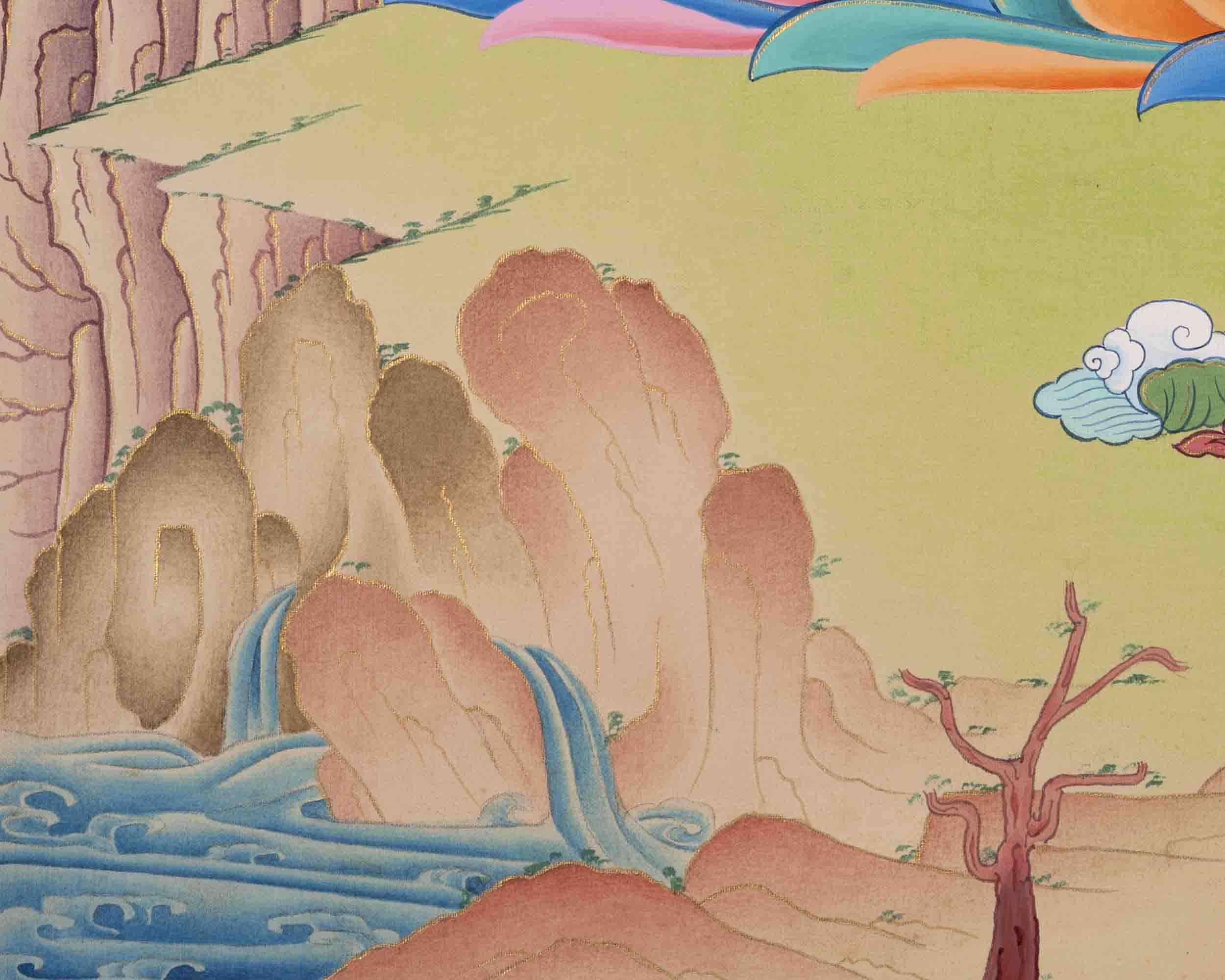 Religious Amitabha Buddha Thangka | Buddhist Art