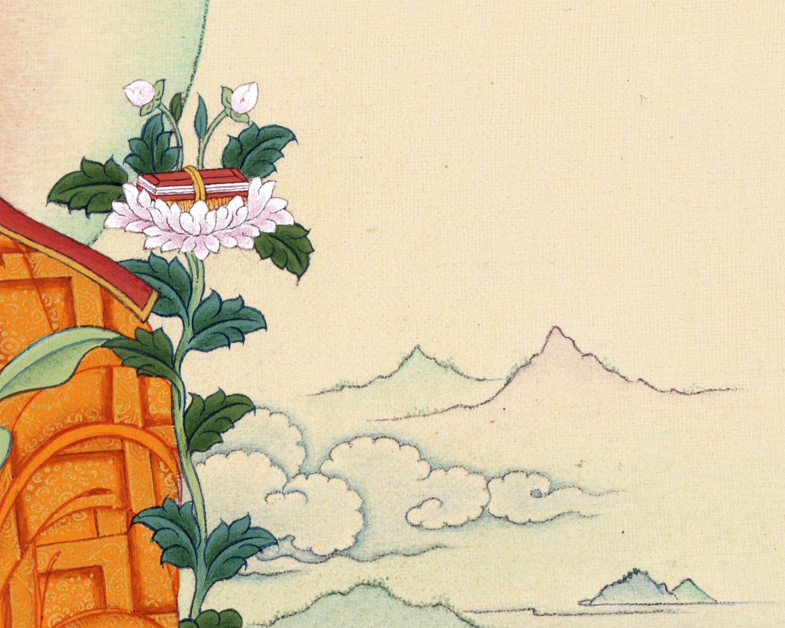 Longchenpa Thangka | Traditional Tibetan Thangka | includes brocade