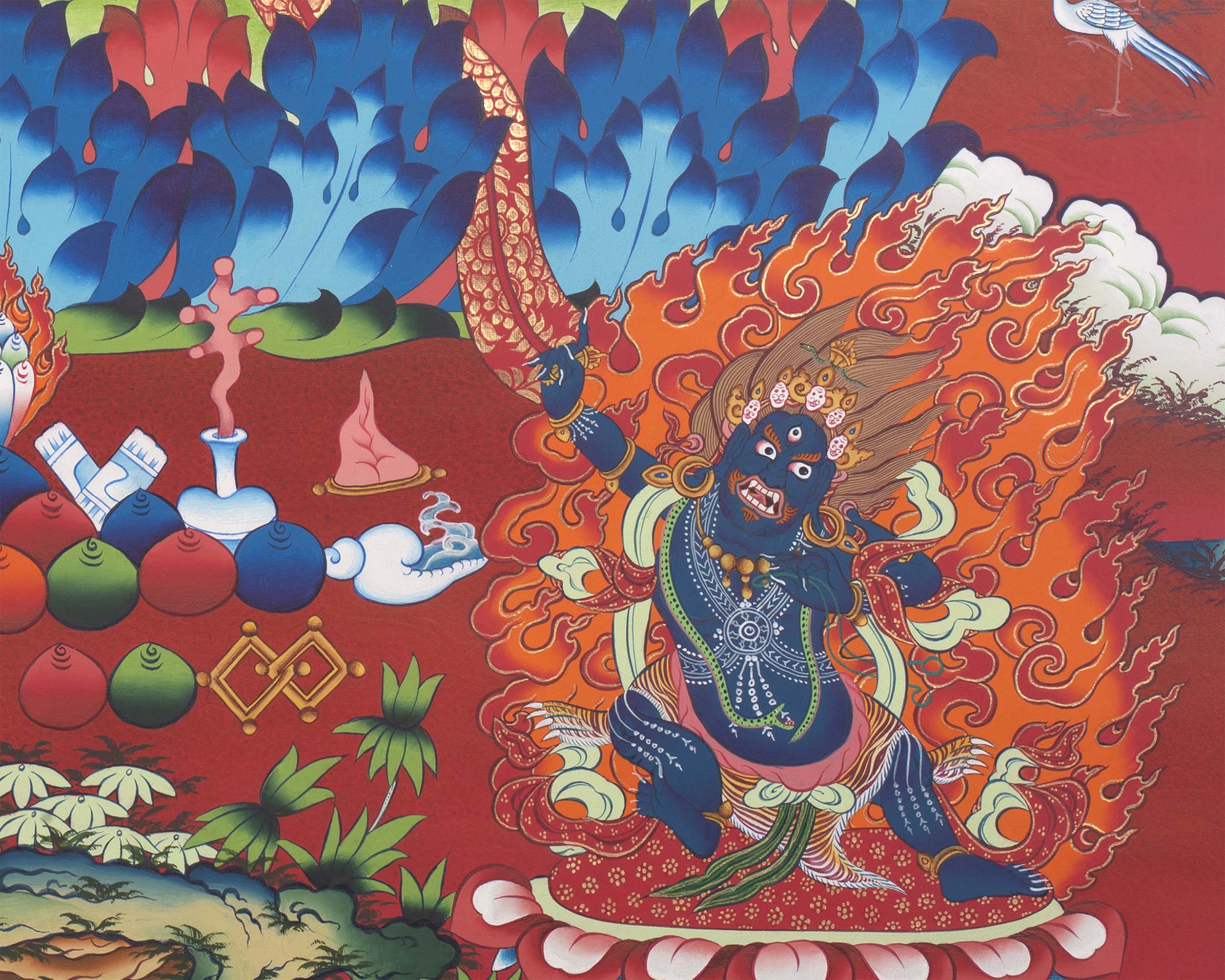 Buddhist Manjushri Print | Traditional Wall Hanging Thangka
