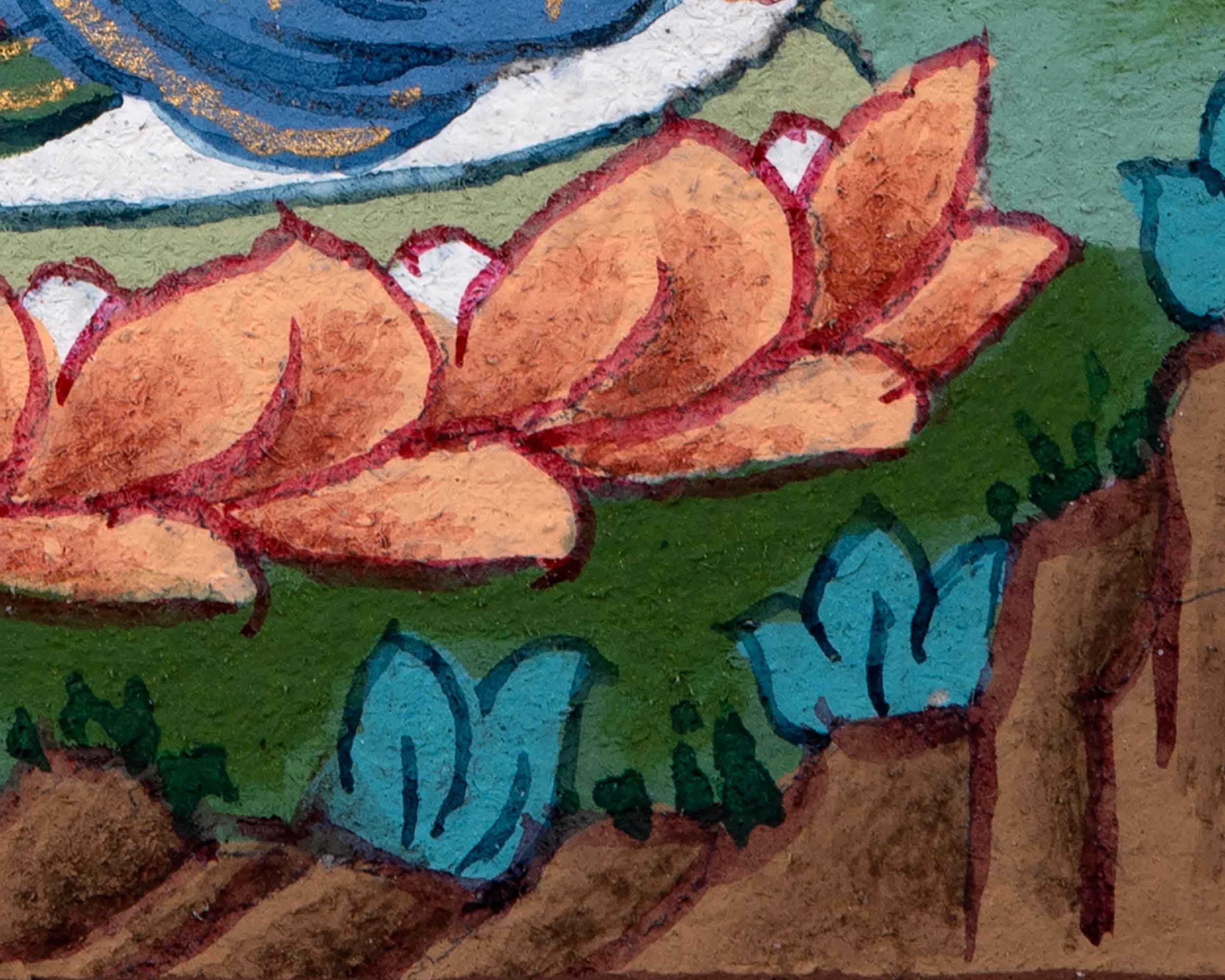 Mini Vajrasattva Meditation Thangka | Traditional Tibetan Hand-Painted Art