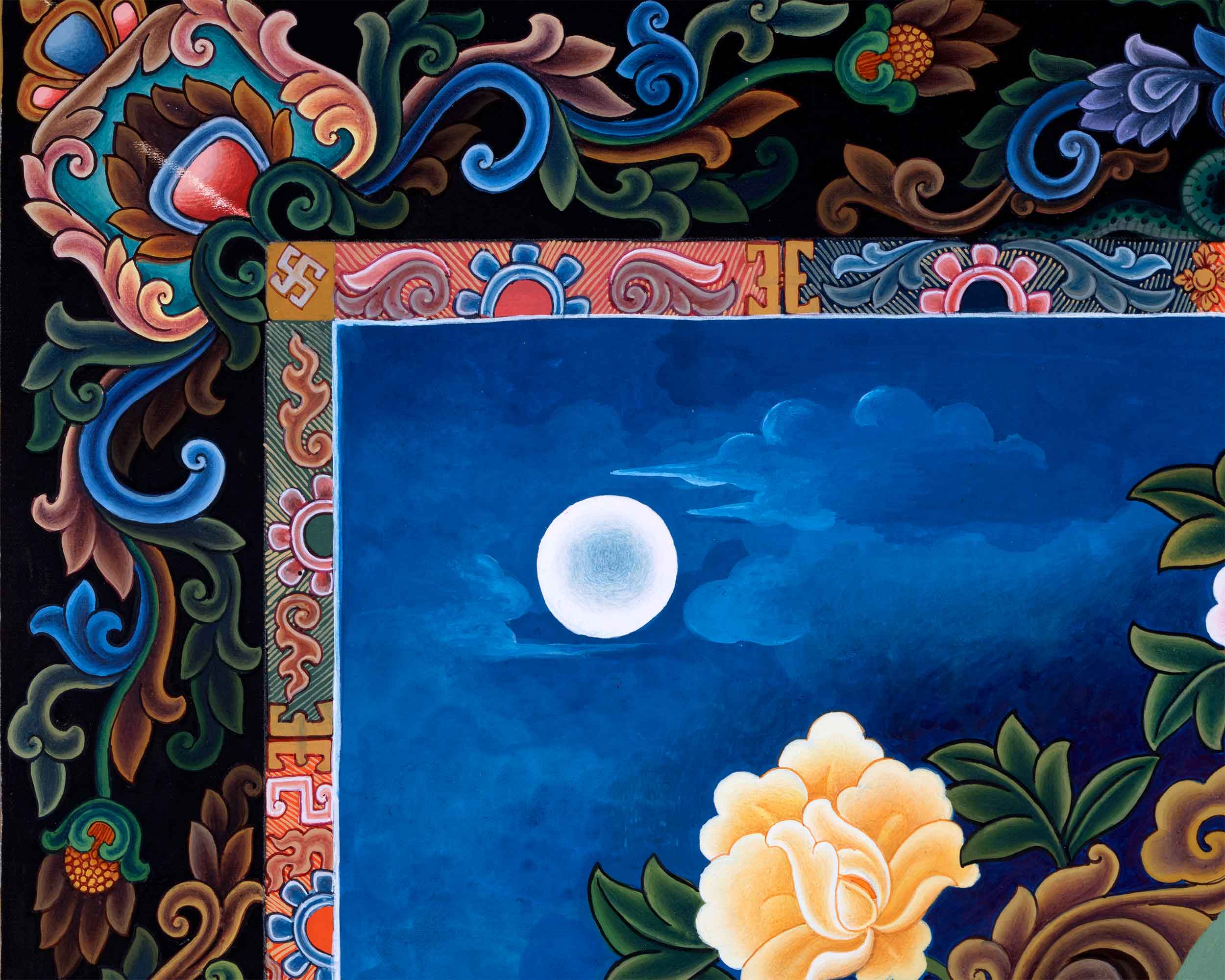 High-Quality Giclee Print To Practice Chenrezig Long Mantra | Paubha Painting of Bodhisattva