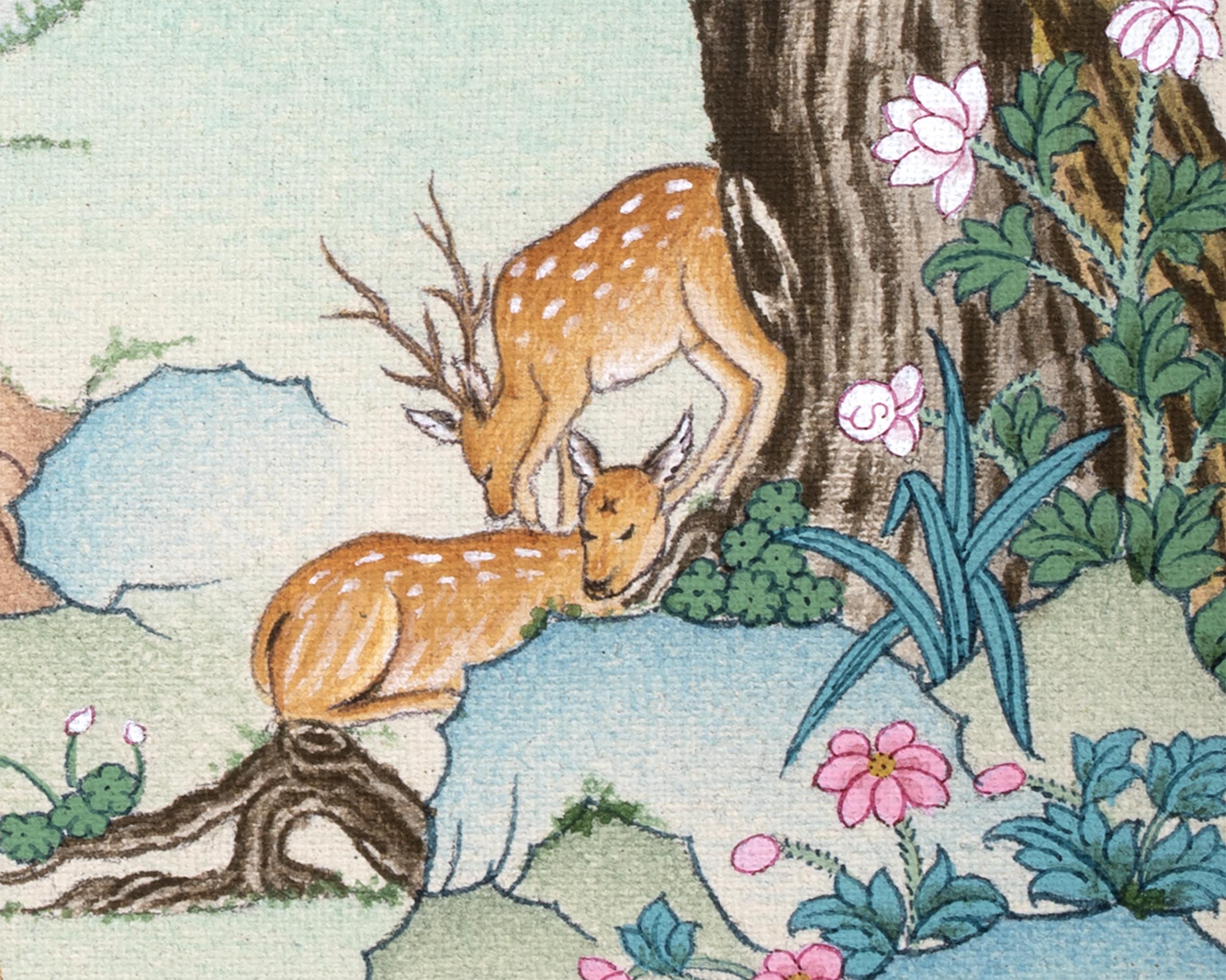 Shakyamuni Buddha with Five Disciples Thangka | Tibetan Buddhist Art