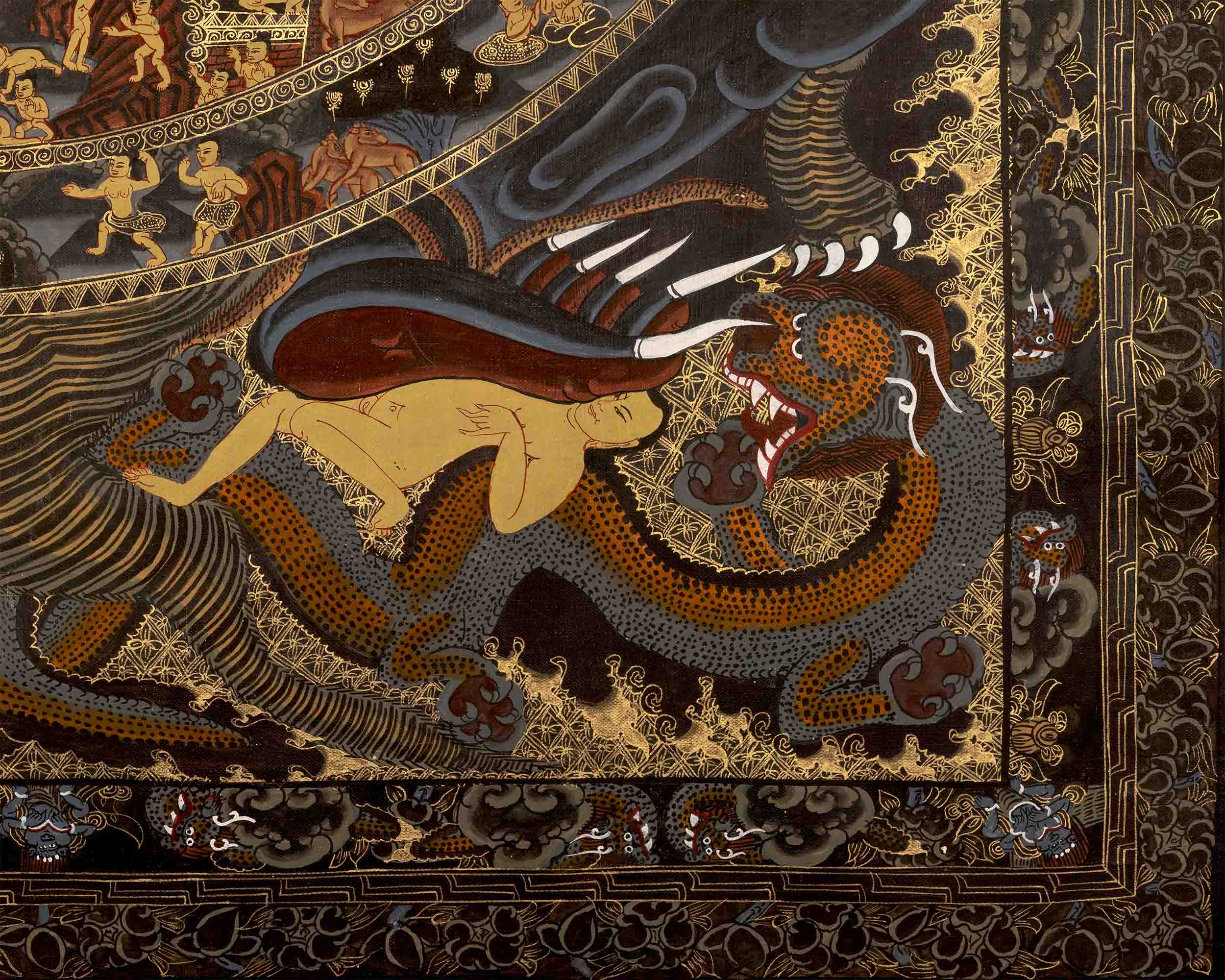 Hand-Painted Wheel Of Life Thangka | Bhavachakra Painting