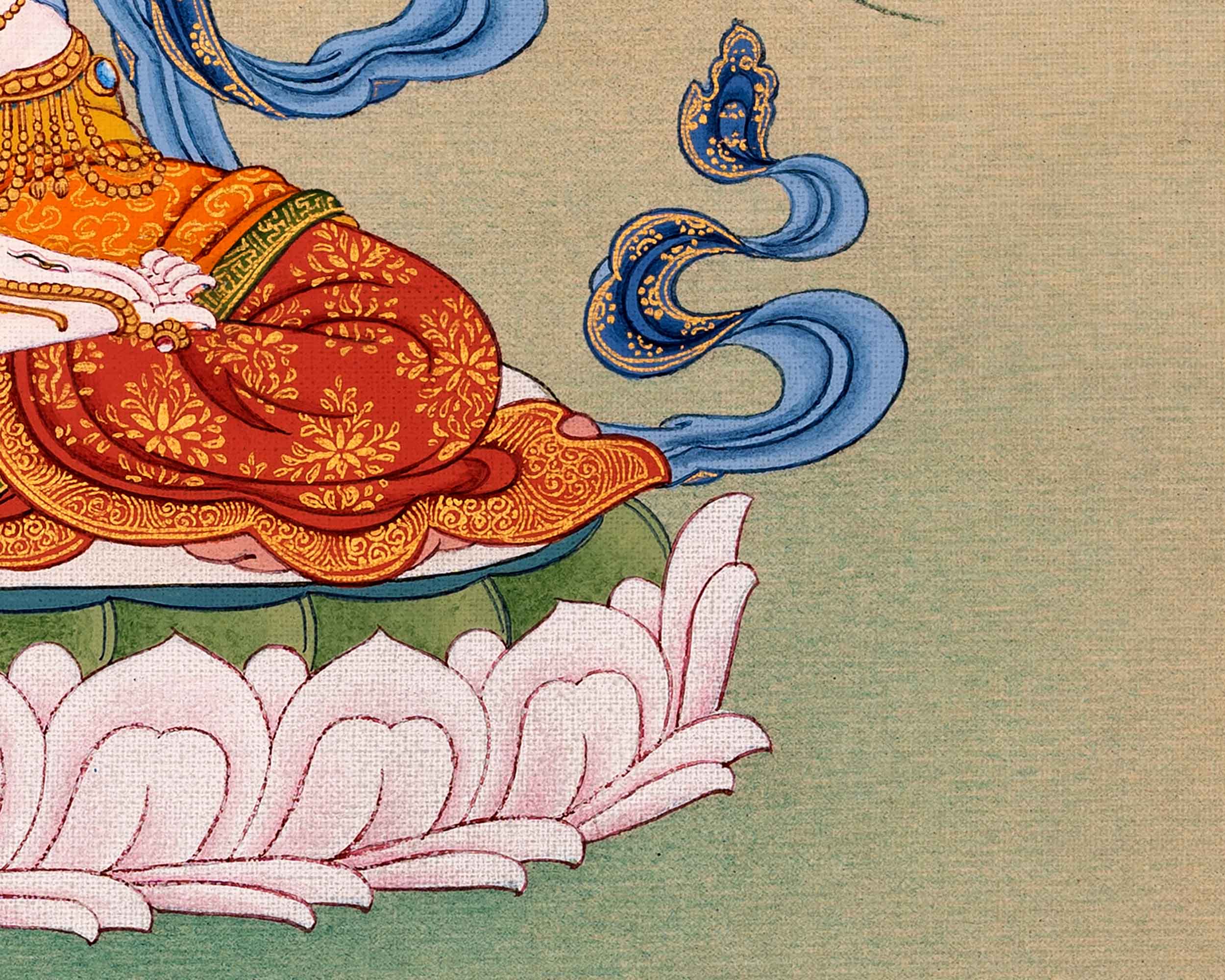 Tibetan White Tara Thangka | Traditional Tibetan Buddhist Art