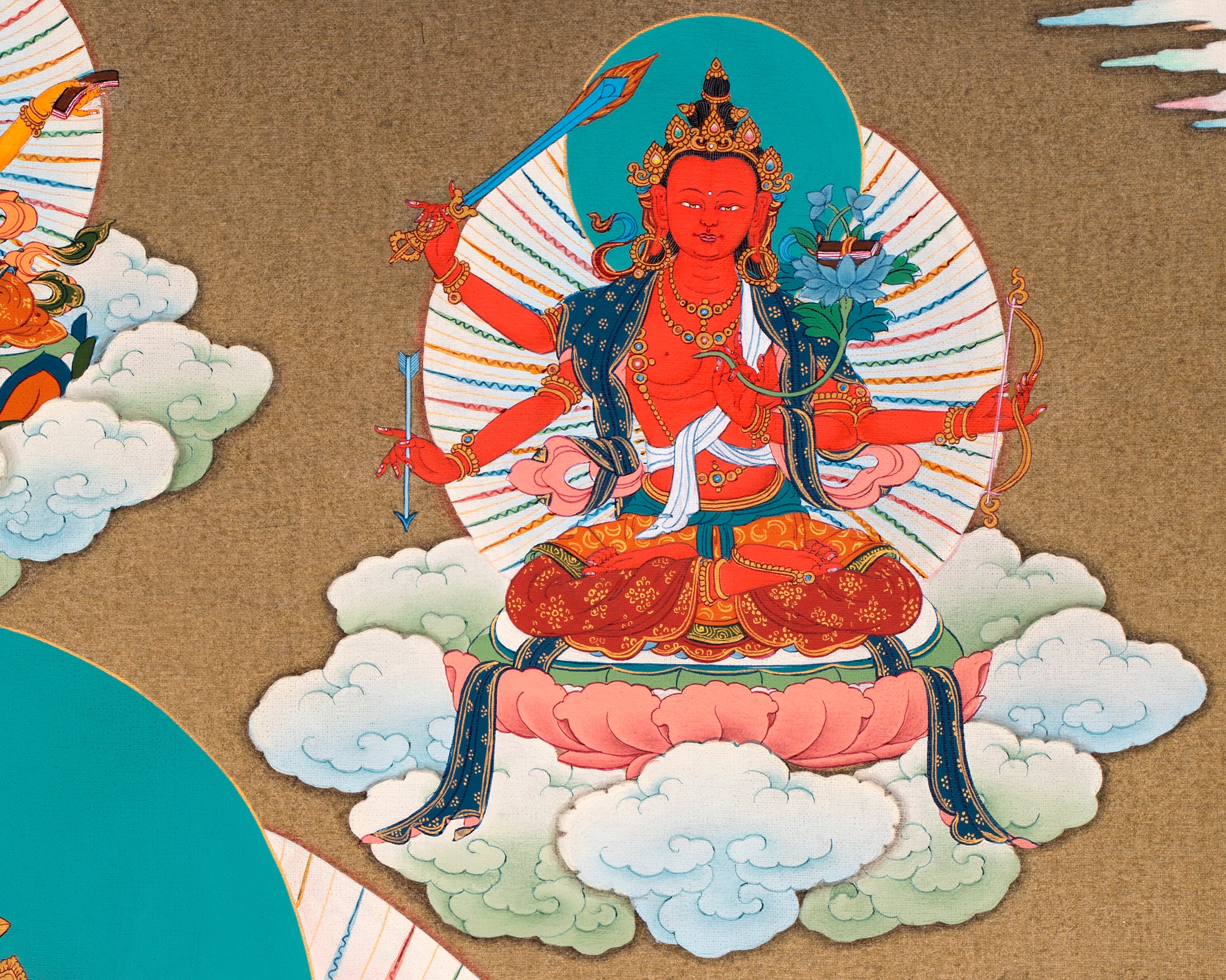 5 Manjushree Thangka | Hand Painted Tibetan Art | Manjushri Painting
