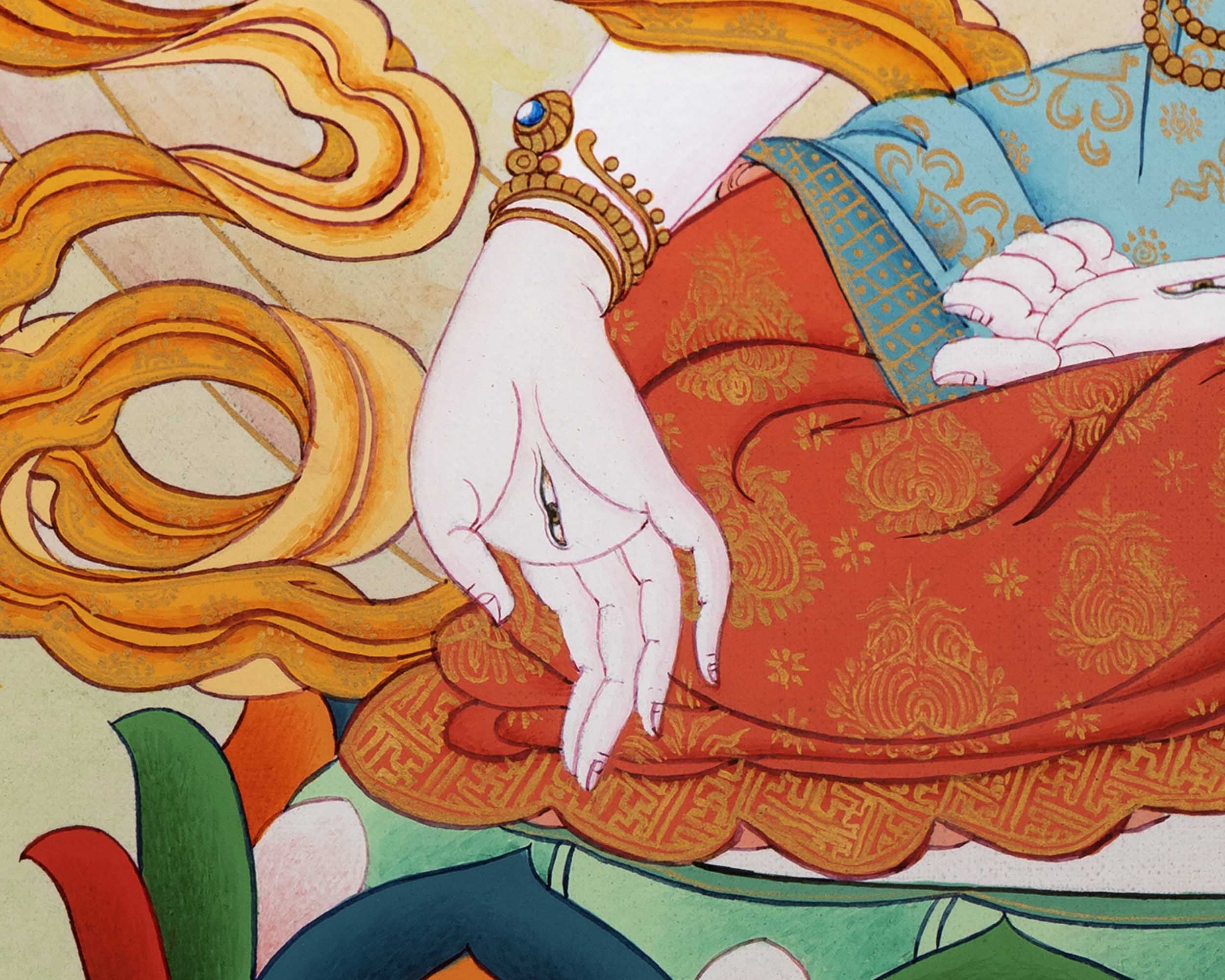 White Tara Symbolism Thangka | Hand-Painted Tibetan Tara Buddhism Art