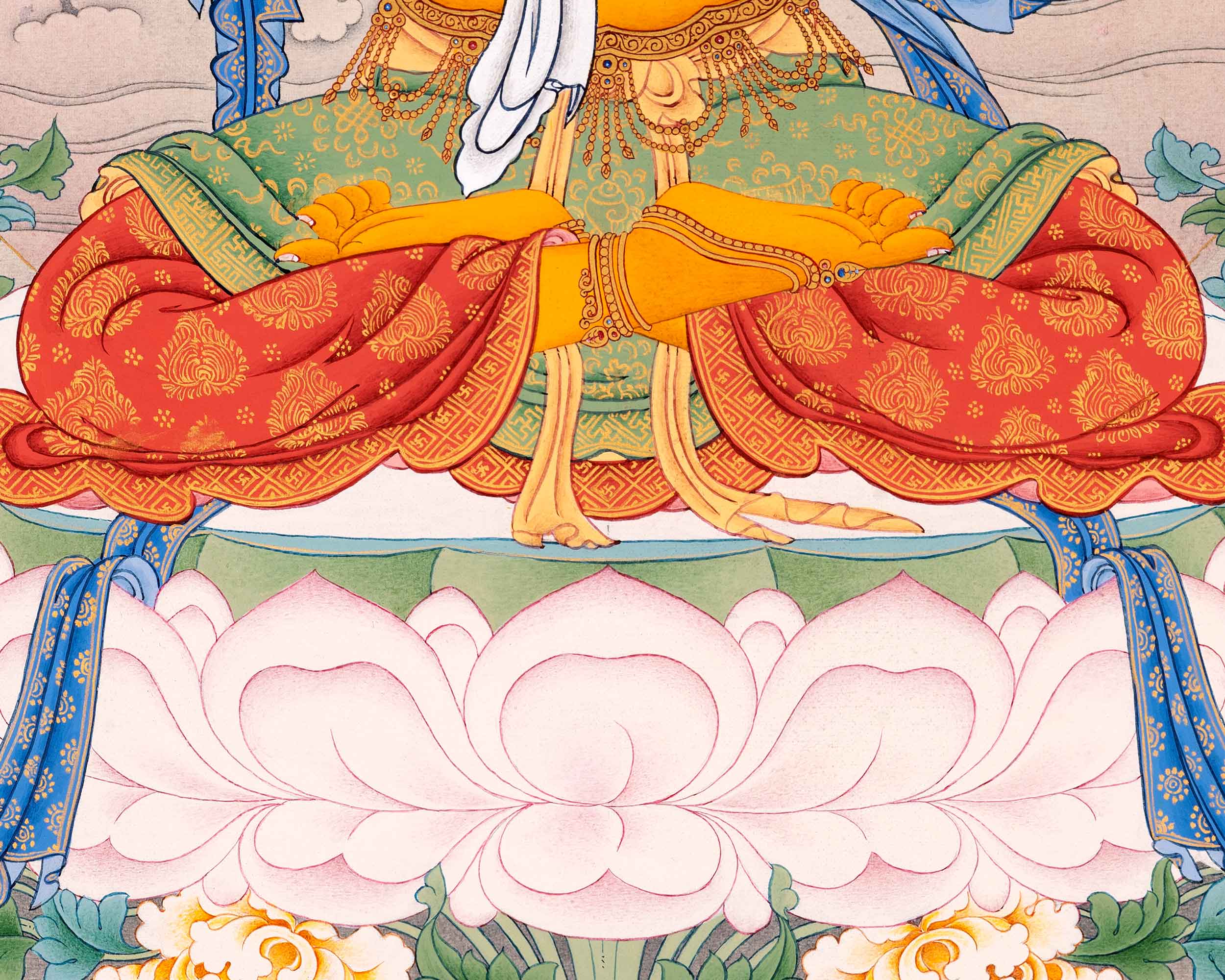 Manjushri Thangka, Traditional Karma Gadri Thangka Art