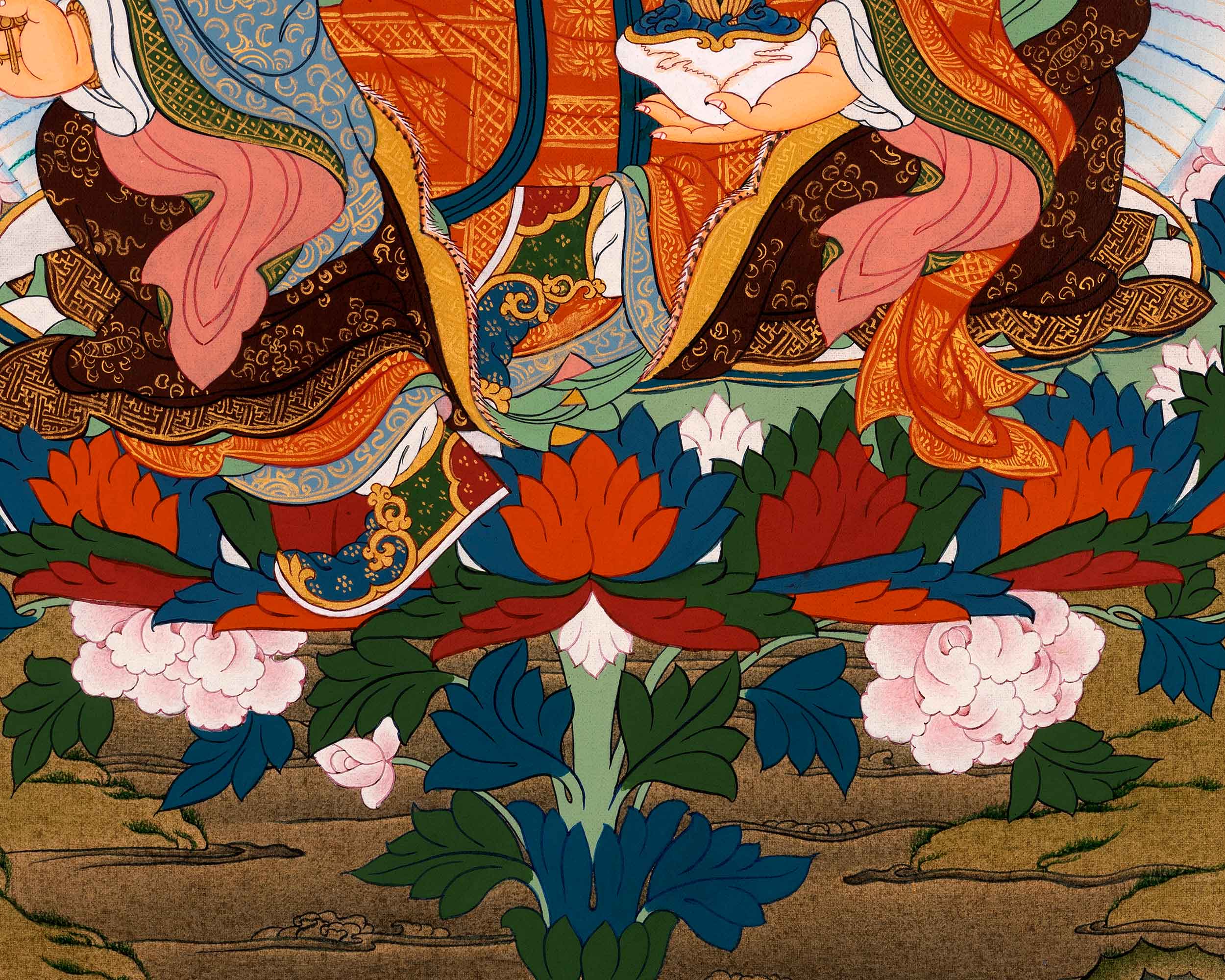 Wrathful Padmasambhava Thangka Painting | Himalayan Buddhist Art