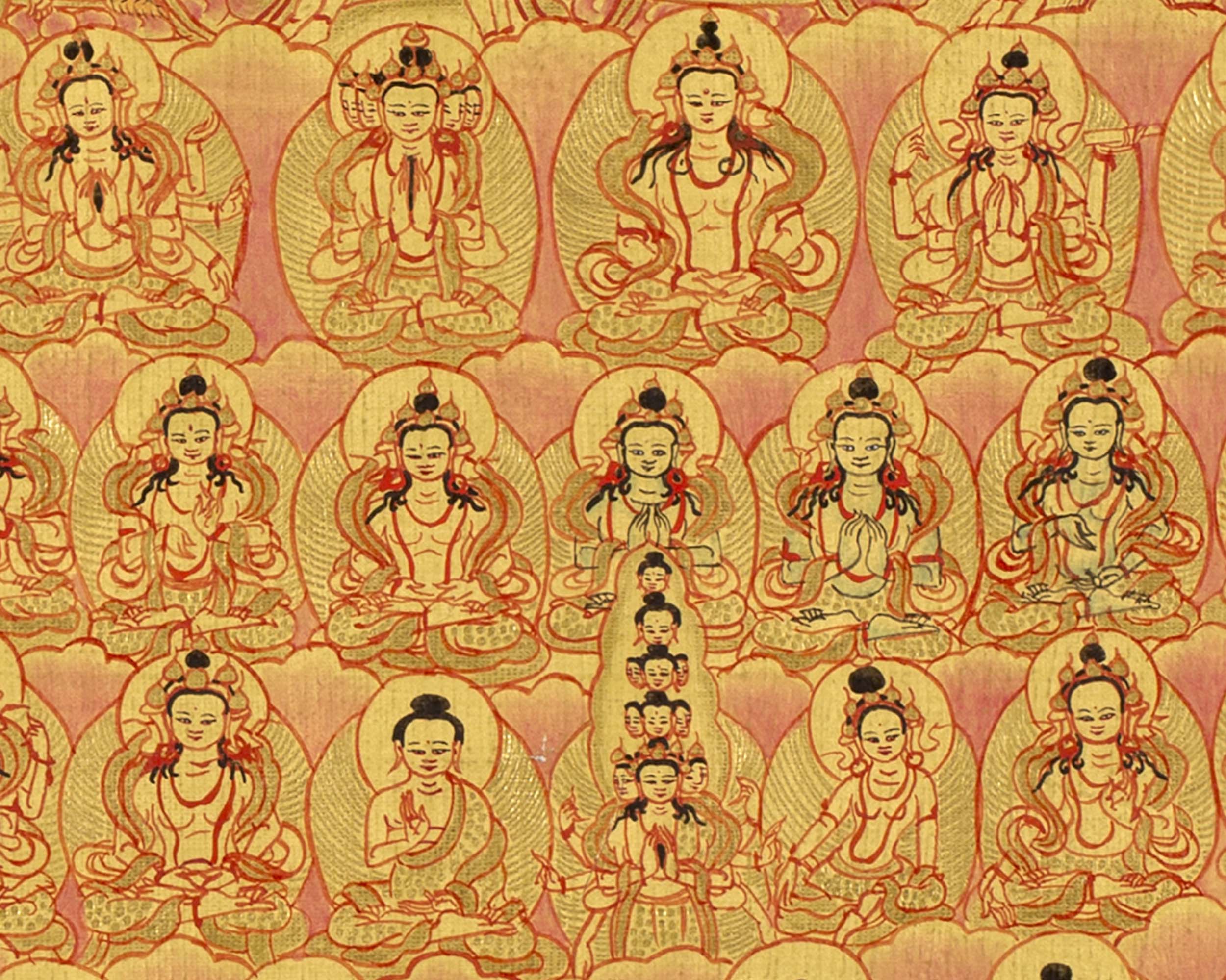 Refugee Tree Thangka | Golden Tsogksing Gelug Thangka