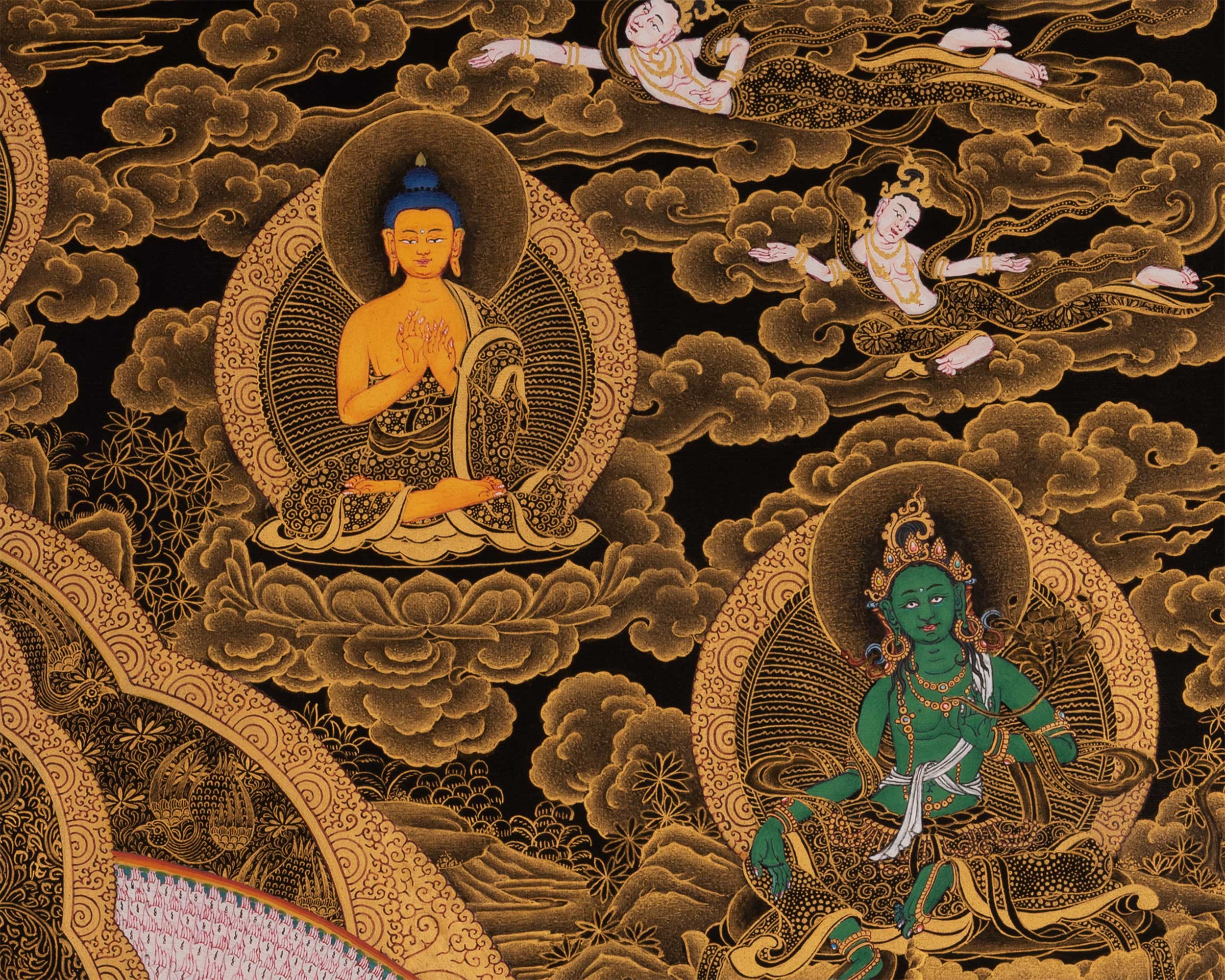 1000 Armed Chenrezig Thangka | Traditional Karma Gadri Art