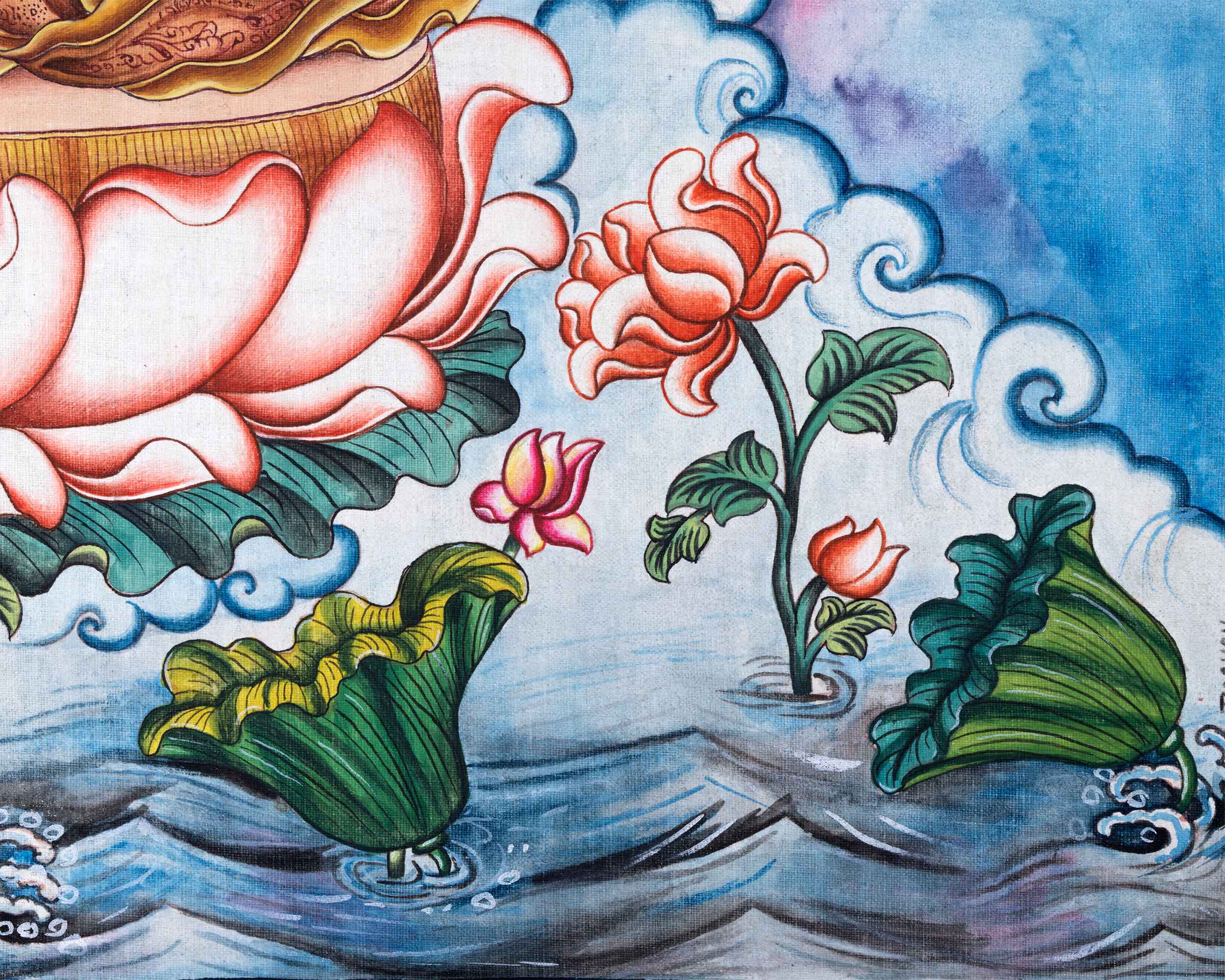 Green Tara Buddha Goddess High-Quality Giclee Print | Traditional Nepali Deity Art